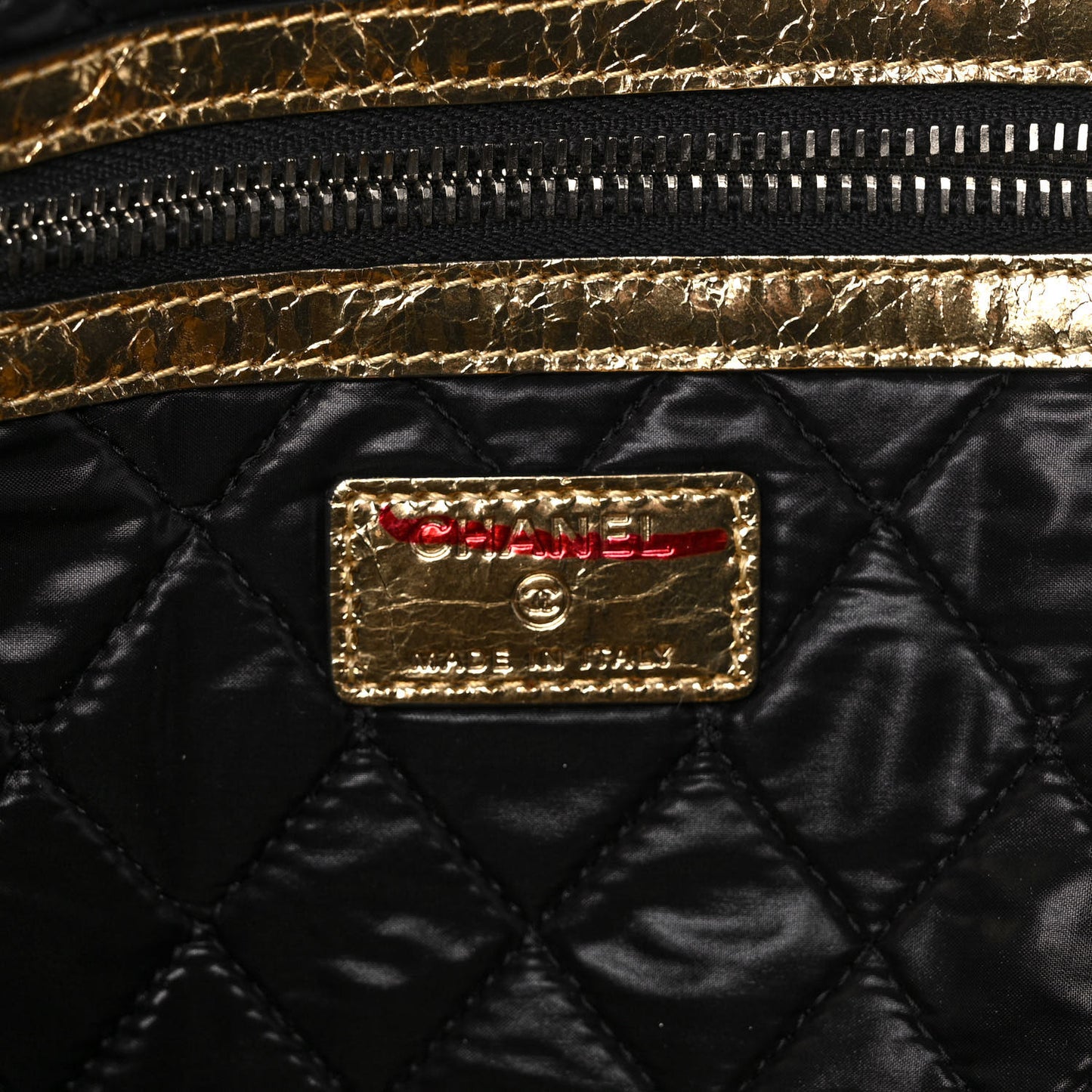 Metallic Lambskin Medium Je Ne Suis Pas En Solde Pouch Clutch Gold