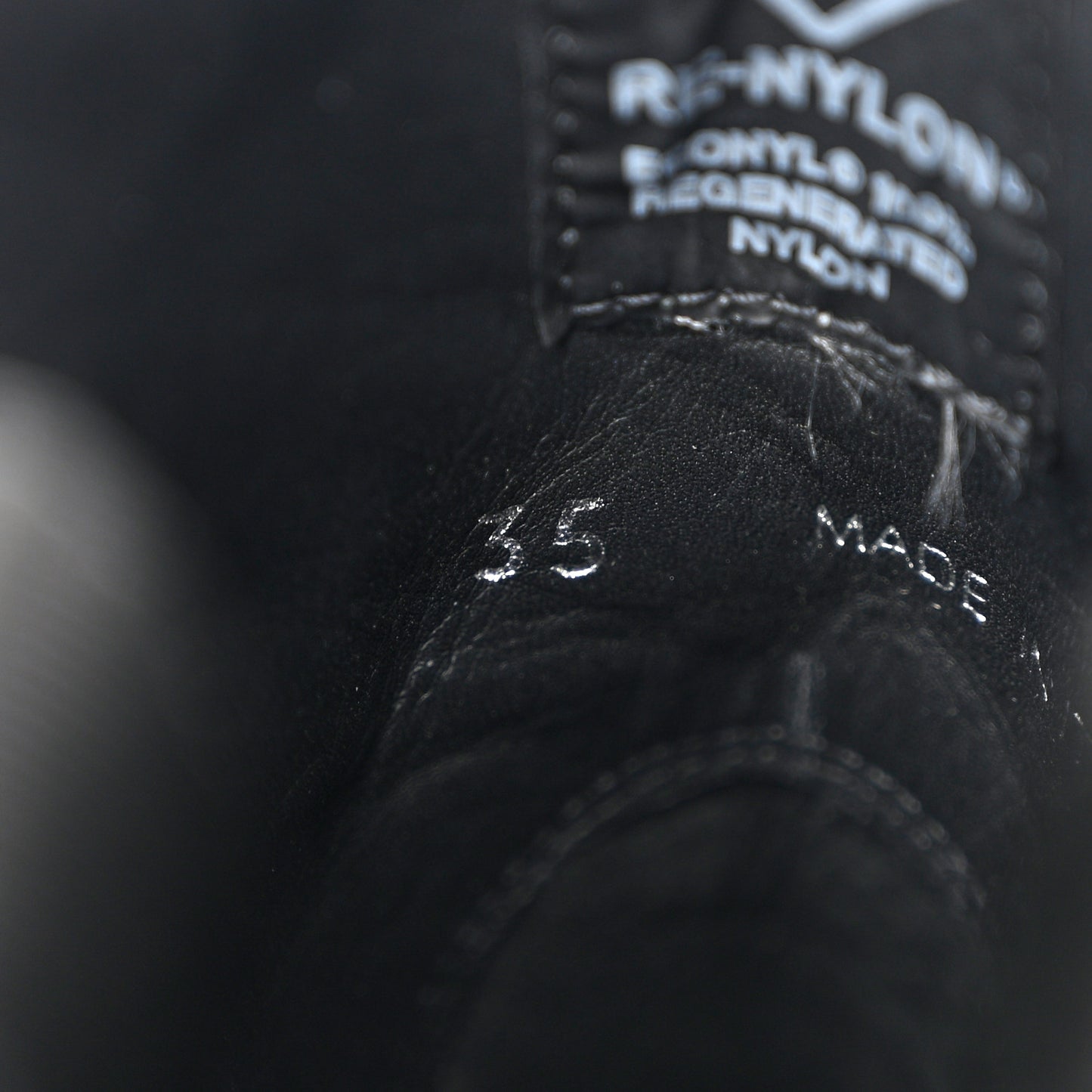 Spazzolato Re-Nylon Metal Triangle Logo Buckled 50mm Biker Boots 35 Black