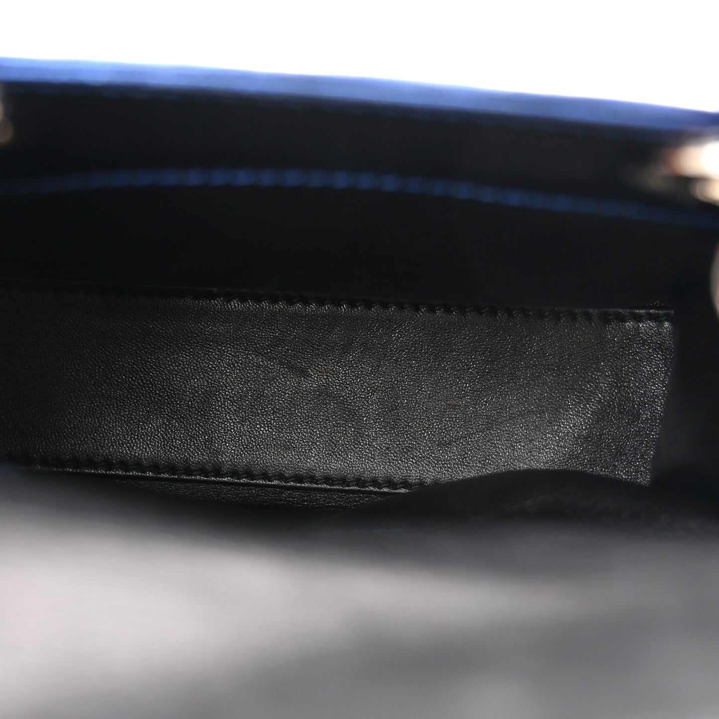 Metallic Lizard Mini Lady Dior Blue