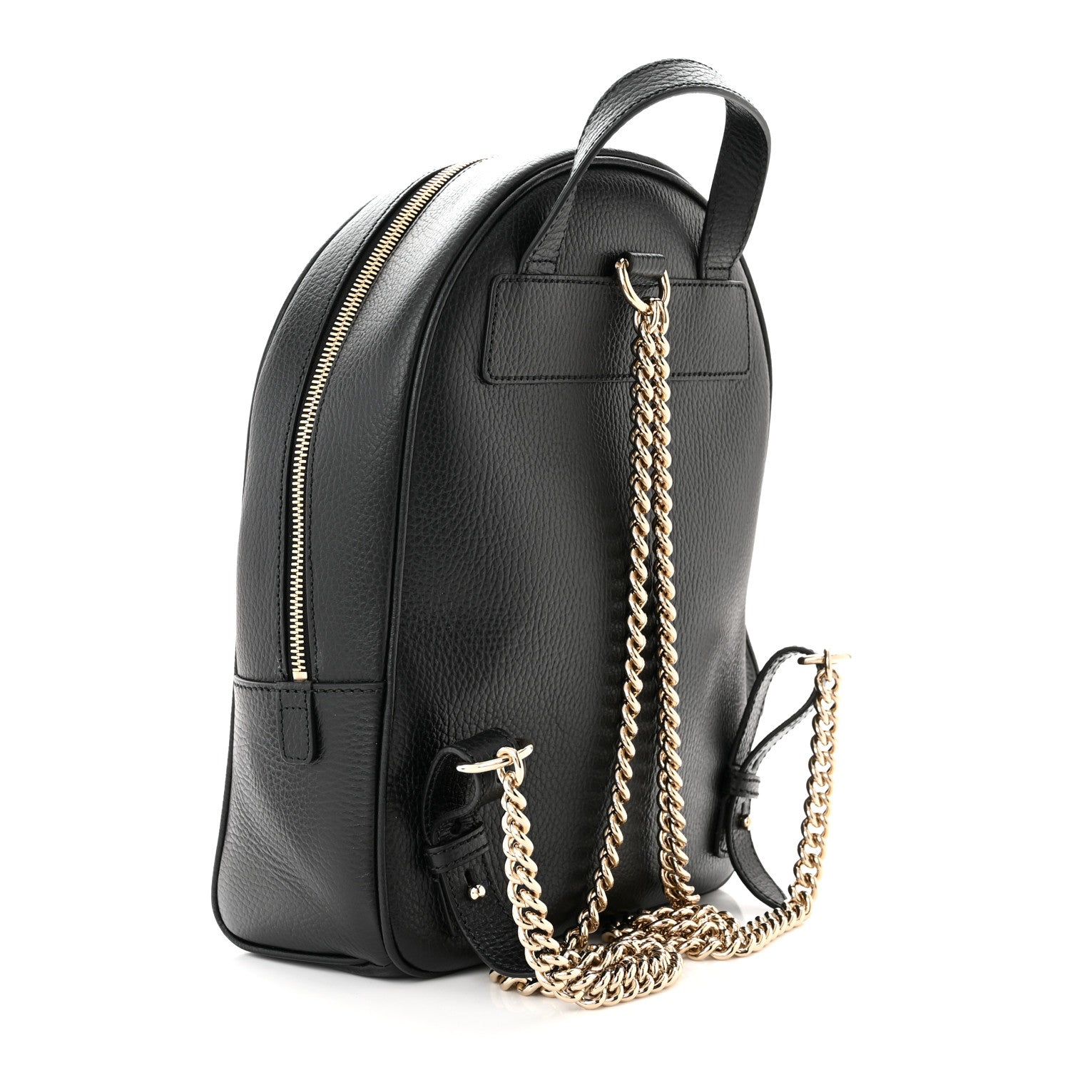 Gucci Pebbled Calfskin Soho Chain Backpack Black 3 of 10