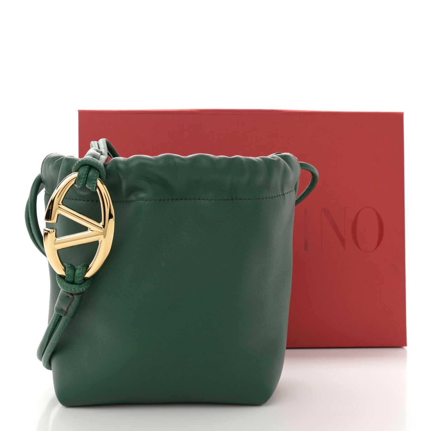 Valentino Garavani Nappa Mini Vlogo Pouf Bucket Bag Amazon Green 11 of 11