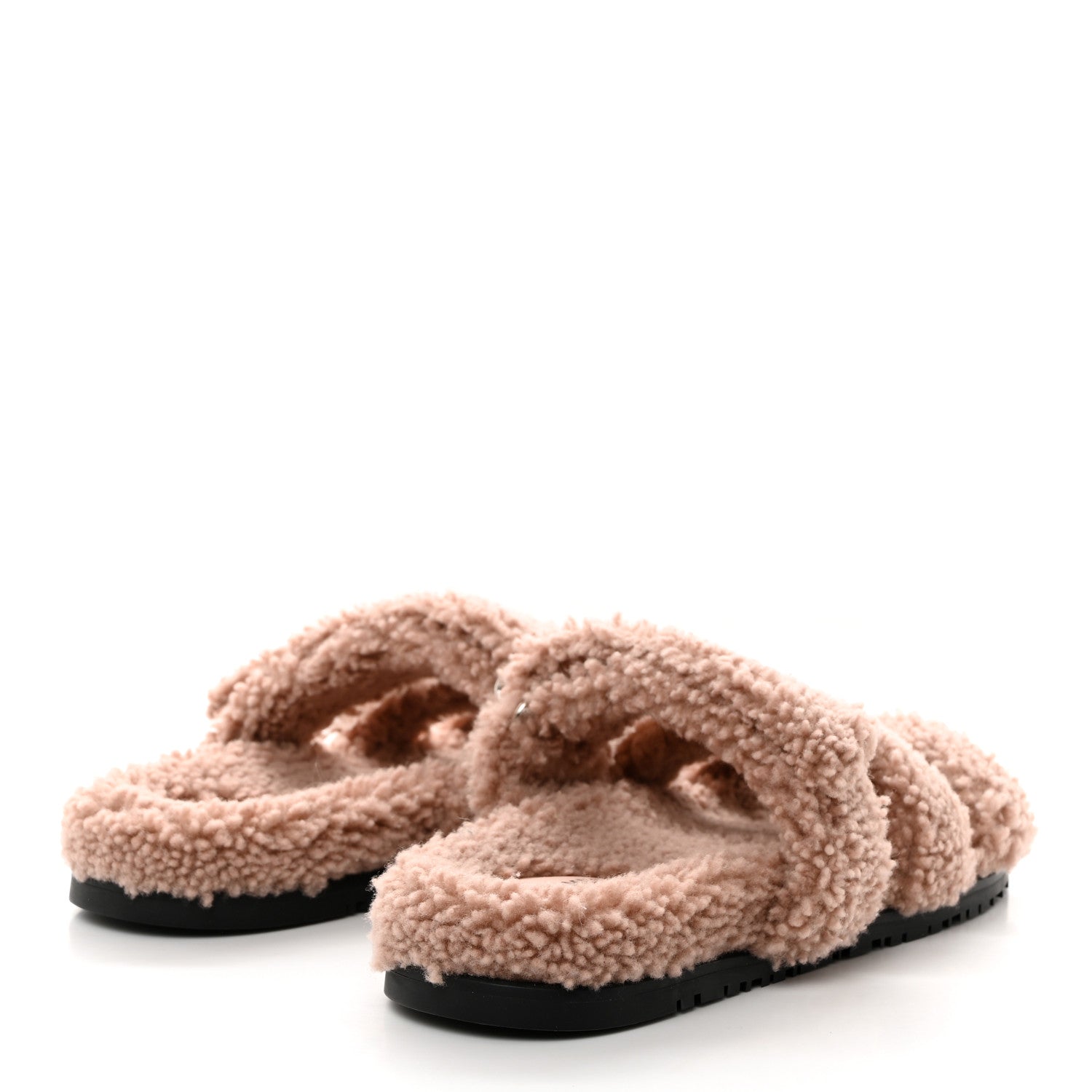 Hermes Woolskin Womens Chypre Sandals 40 Bois De Santal 4 of 9