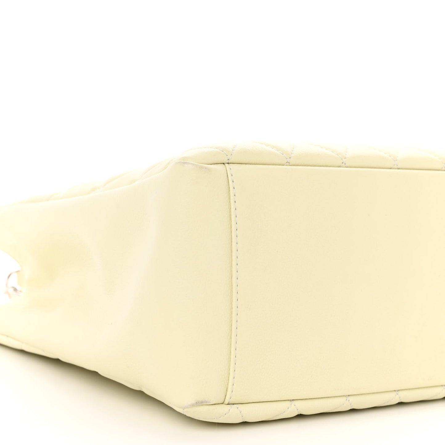 Caviar Quilted Grand Shopping Tote GST White