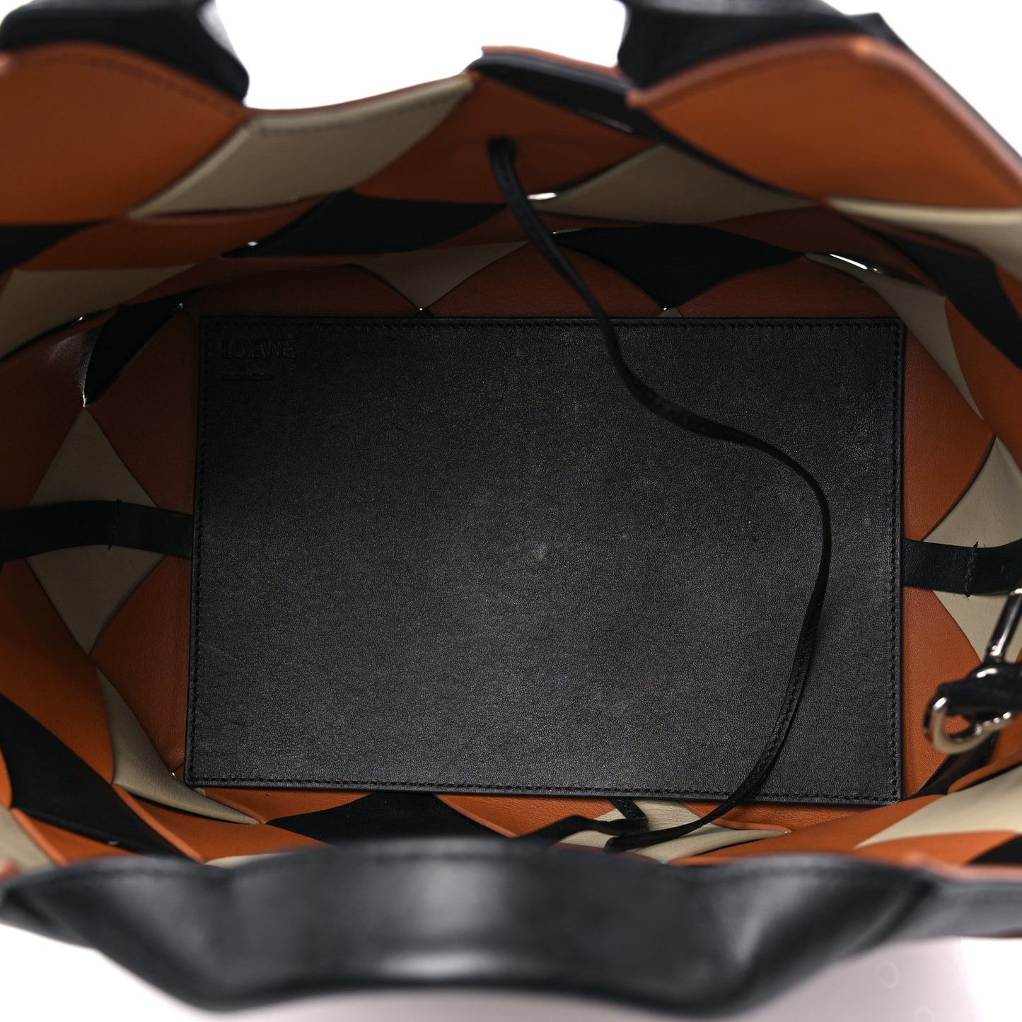 Calfskin Woven Studded Basket Surplus Bag Multicolor