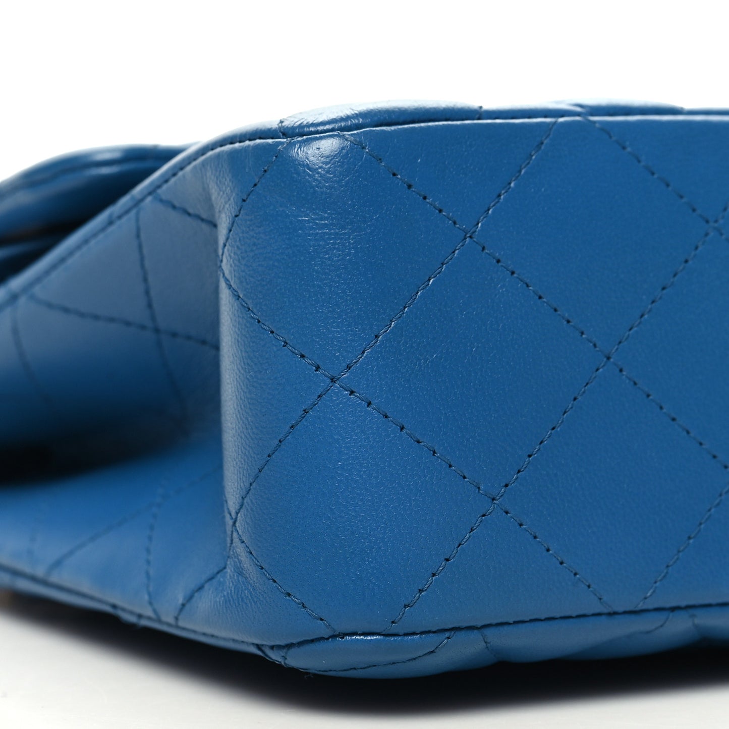 Lambskin Quilted Small Double Flap Blue