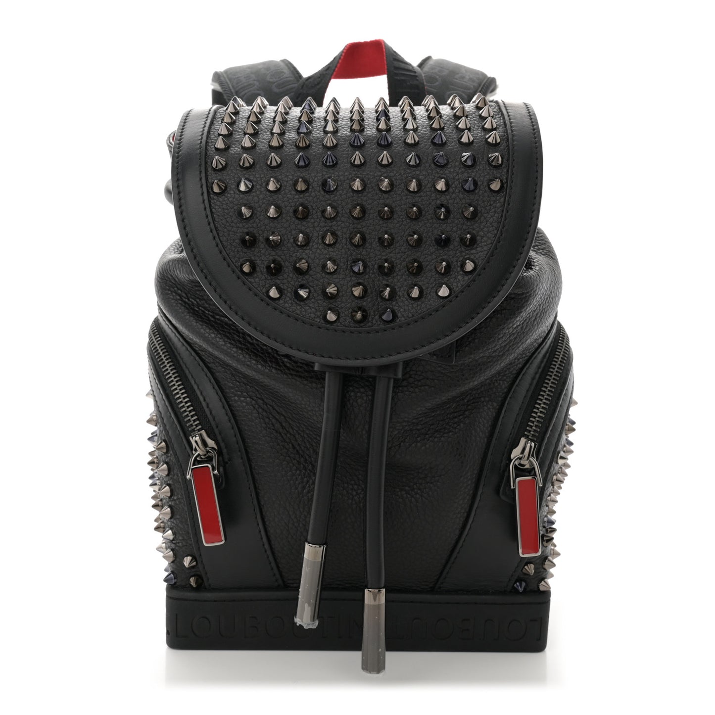 Calfskin Spiked Small Explorafunk Backpack Black