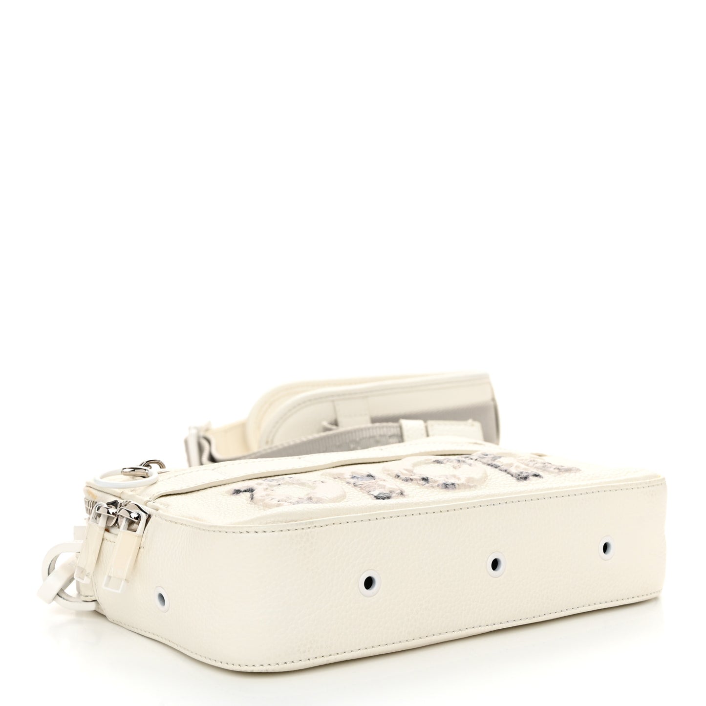 X DANIEL ARSHAM Grained Calfskin Safari Messenger Bag White