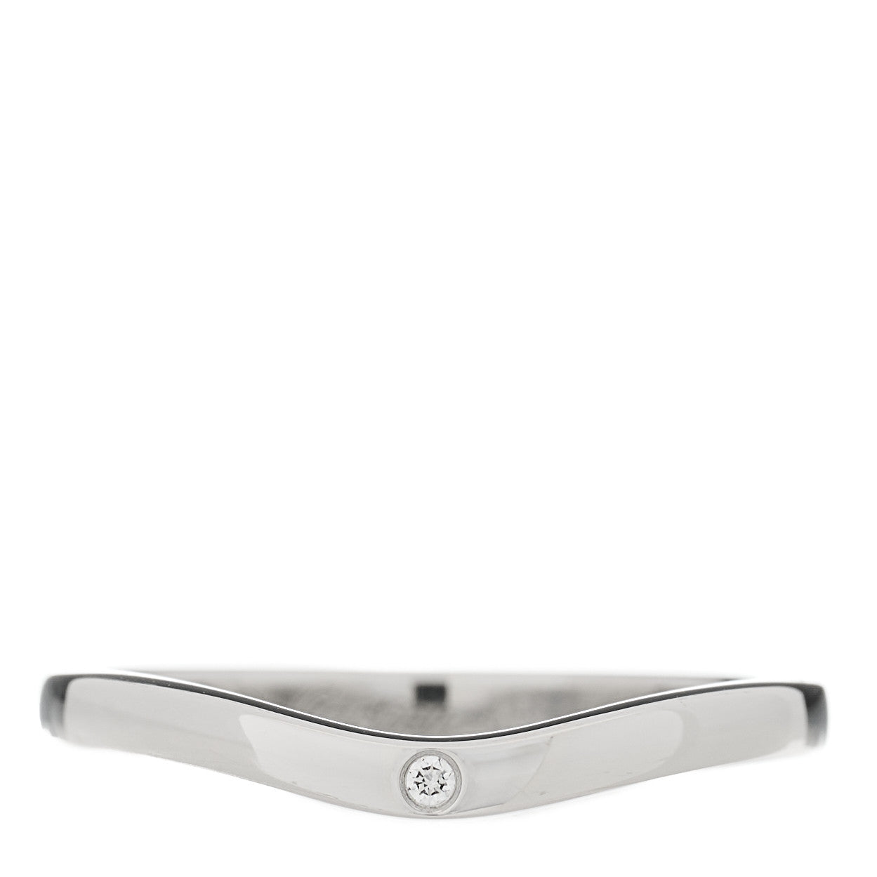 Platinum 3 Diamond Ballerine Wedding Band Ring 48 4.5