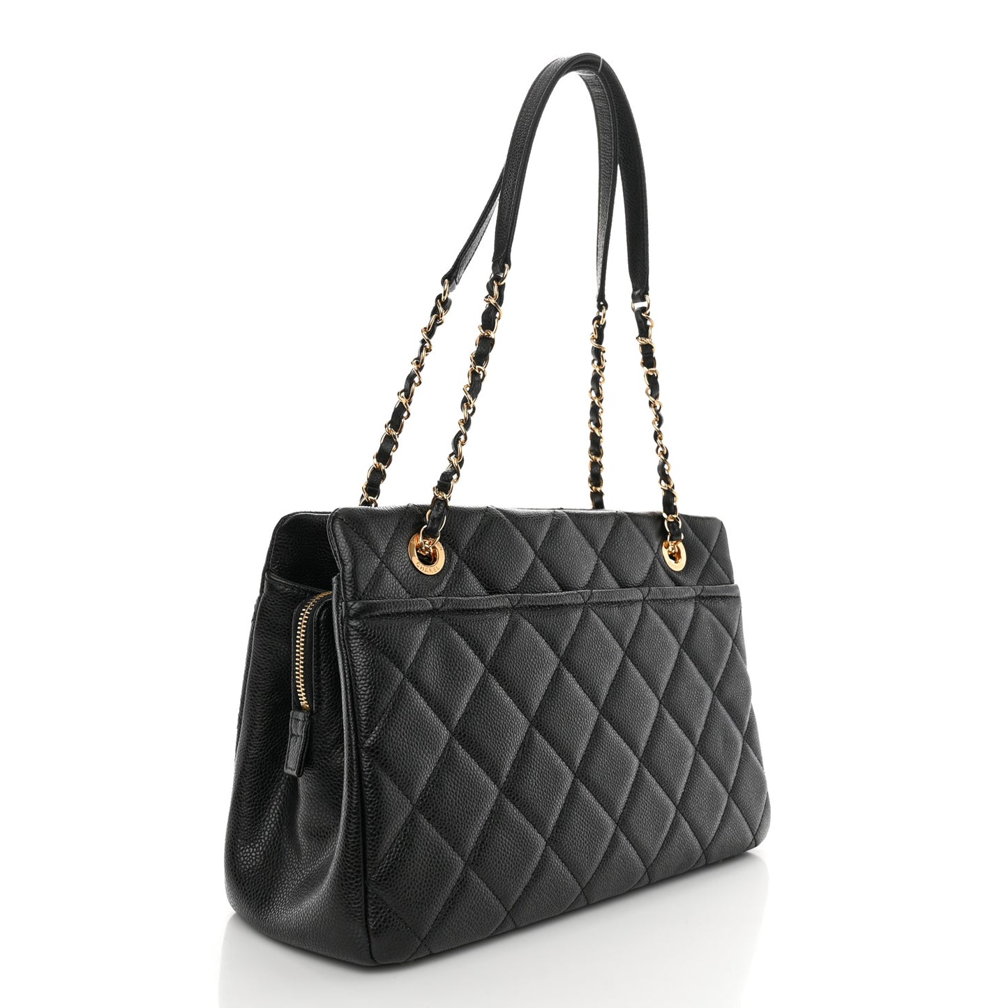 Caviar Quilted Timeless CC Soft Tote Black