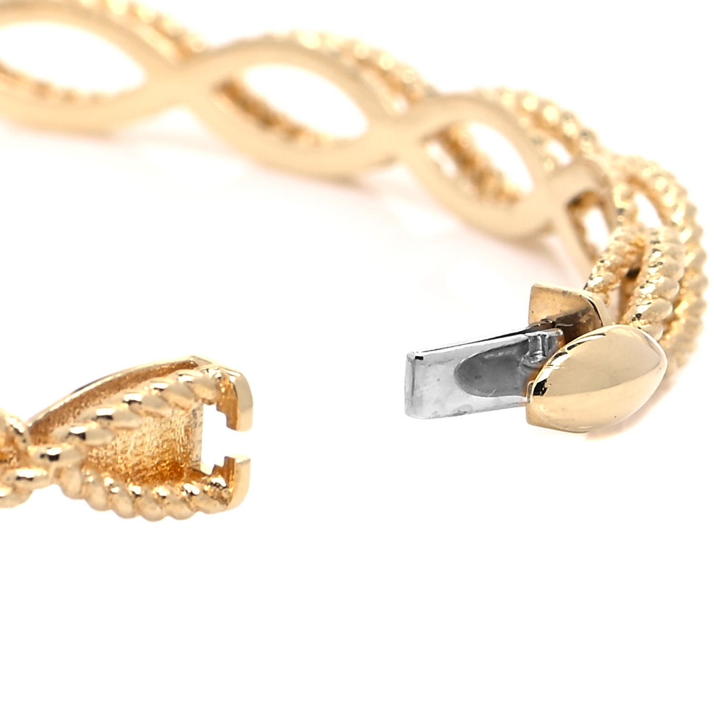 18K Yellow Gold Diamond Barocco Braided Bangle Bracelet
