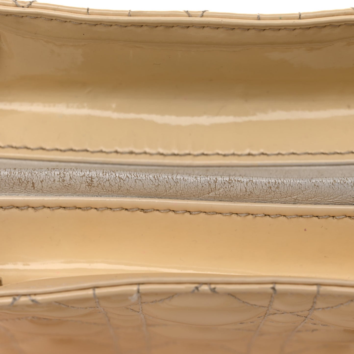 Patent Cannage Medium Lady Dior Beige