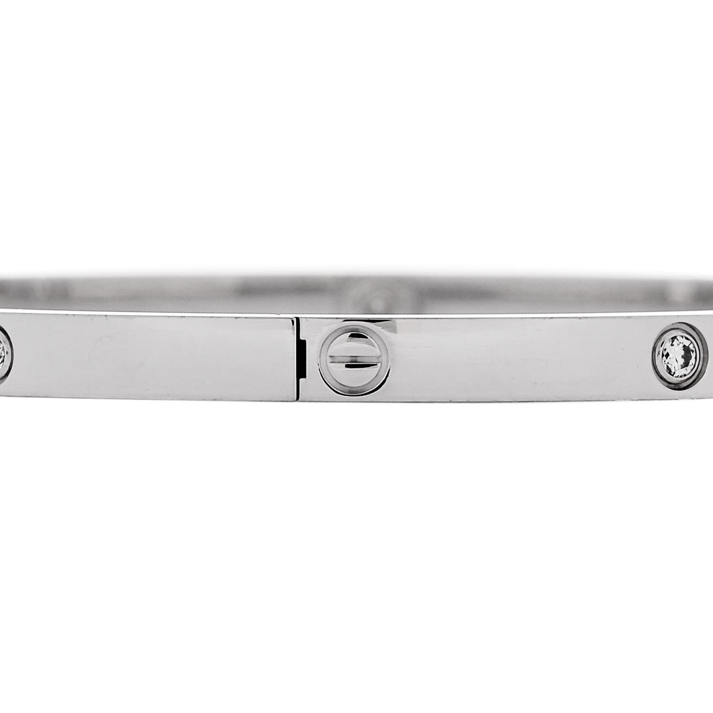 18K White Gold 6 Diamond Small LOVE Bracelet 18