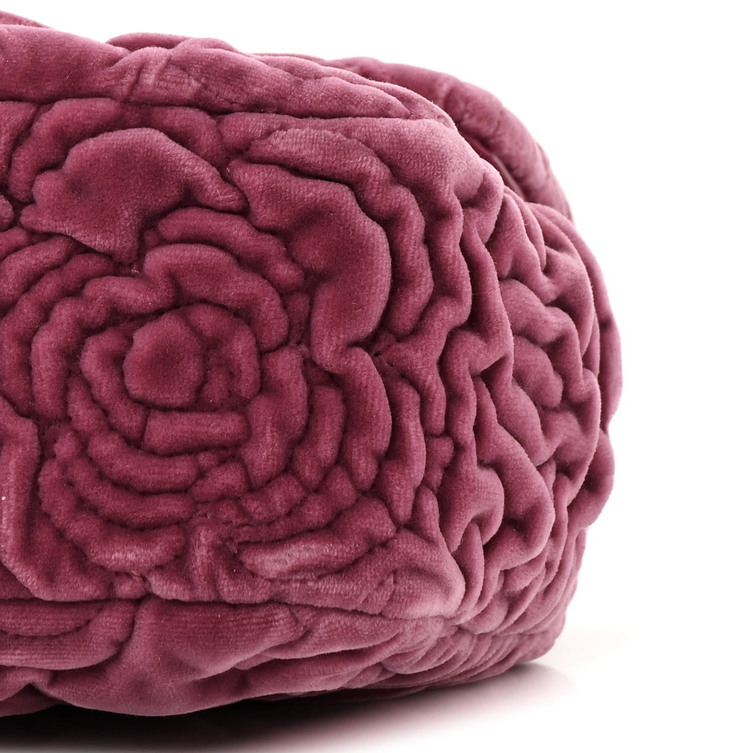 Chanel Velvet Camellia Embossed Mini Square Flap Pink 10 of 15