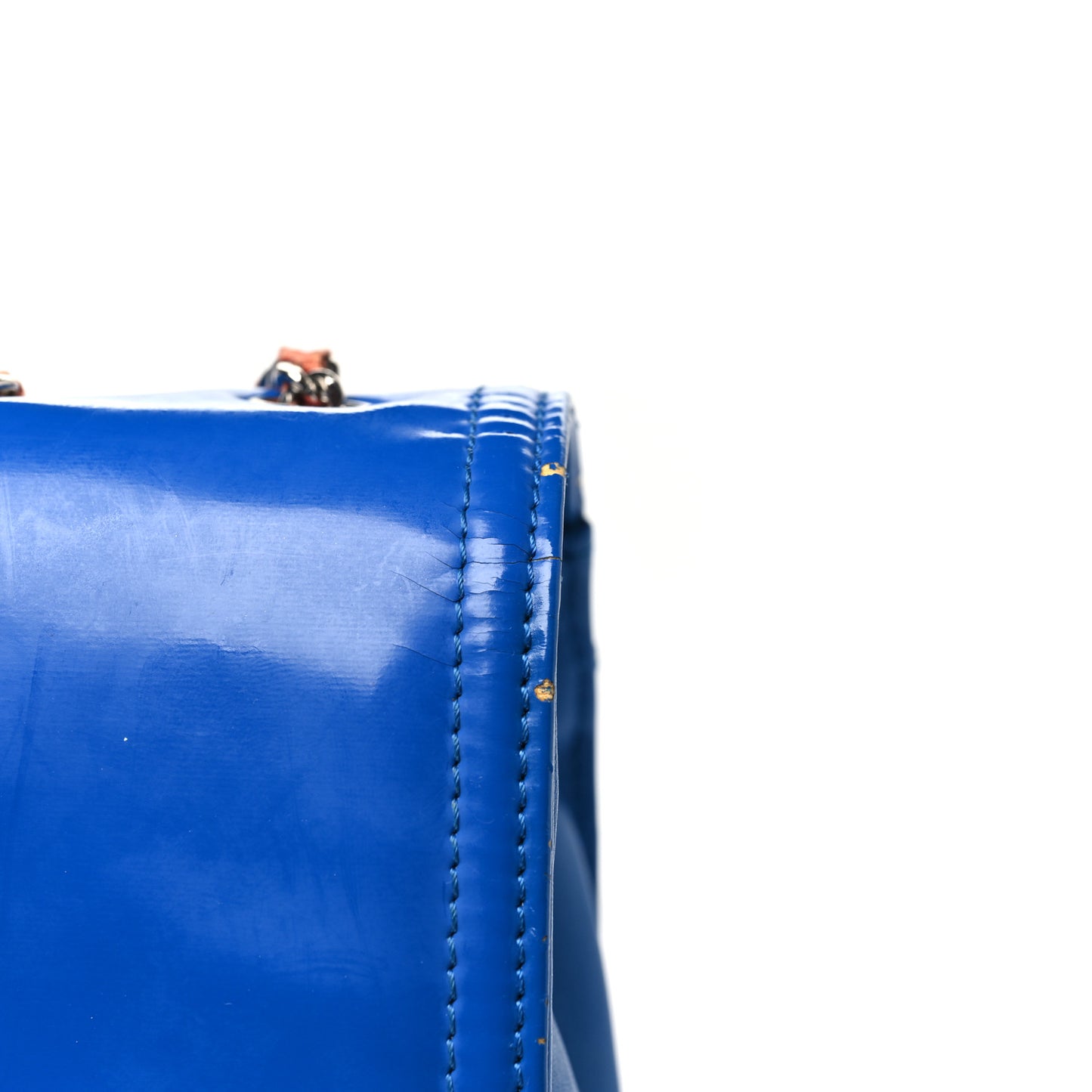 Vinyl Small Lipstick Flap Bag Blue Multicolor