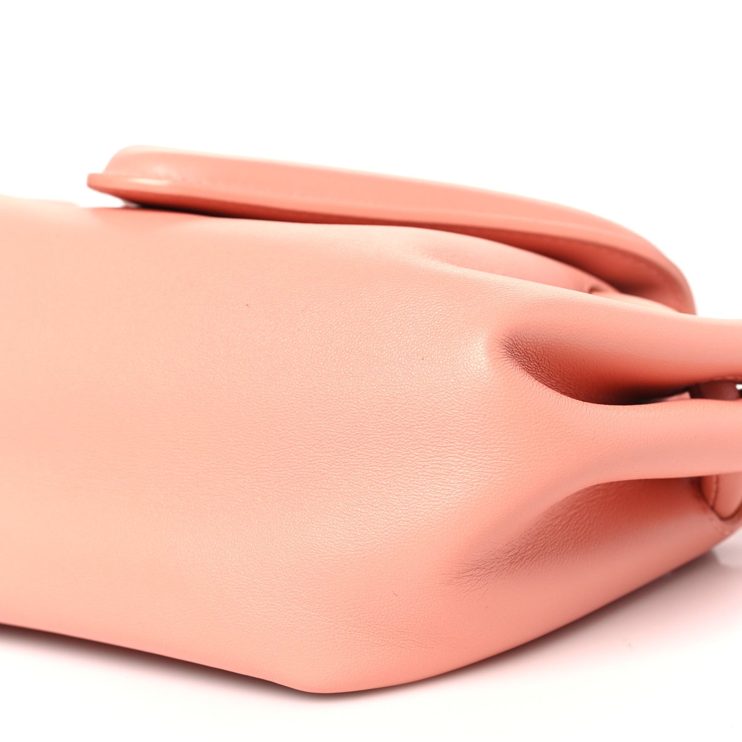Lambskin Small Beak Triangle Flap Shoulder Bag Peachy Silver