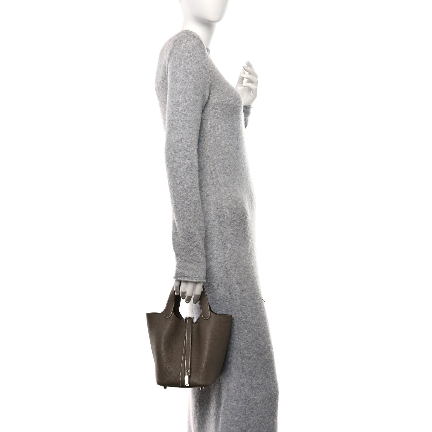 Taurillon Clemence Picotin Lock 18 PM Etoupe