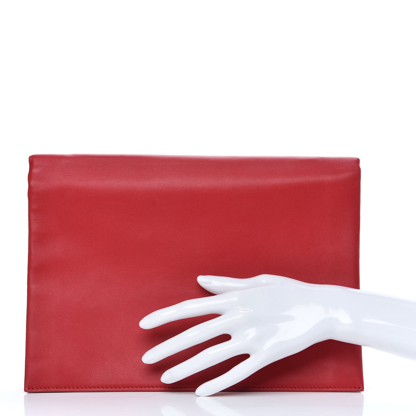 Lambskin Rolled Soft Trio Clutch Bright Red