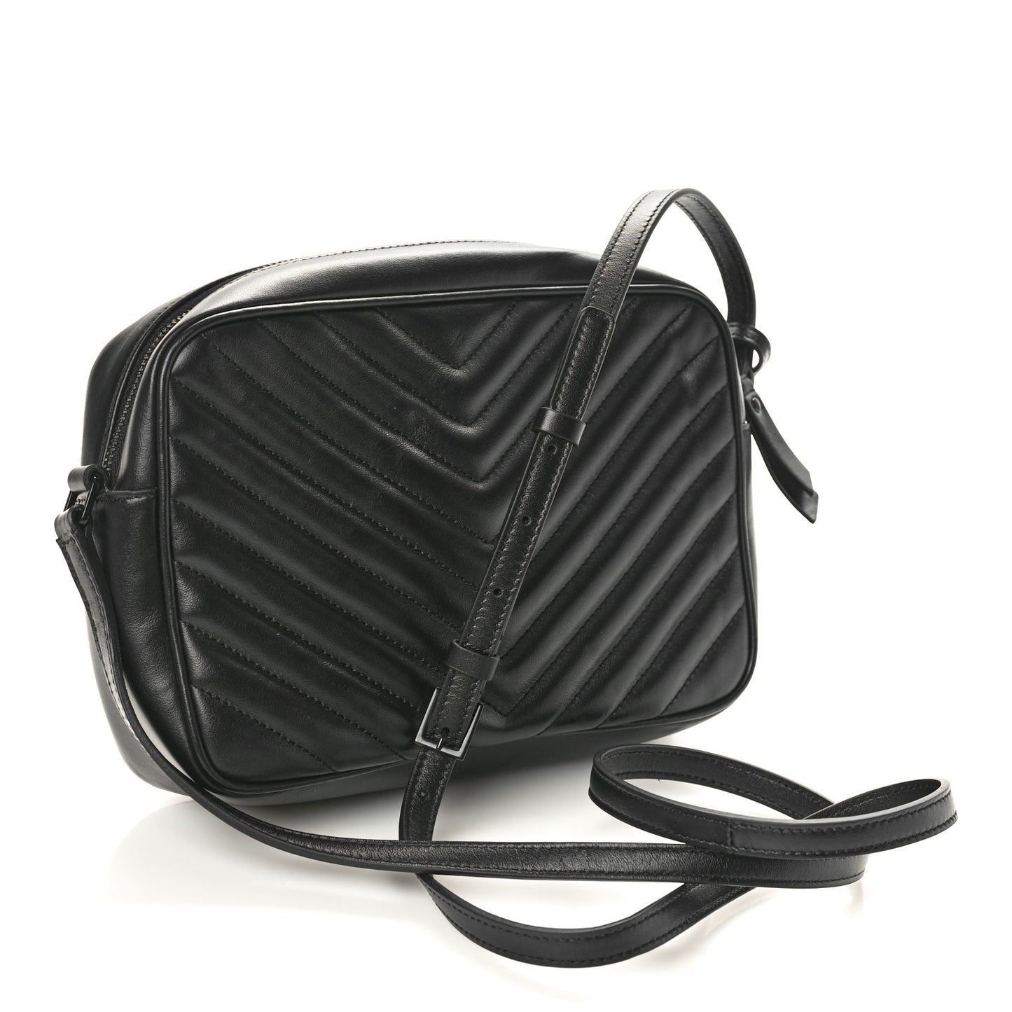 Calfskin Matelasse Monogram Monochrome Lou Camera Bag Black
