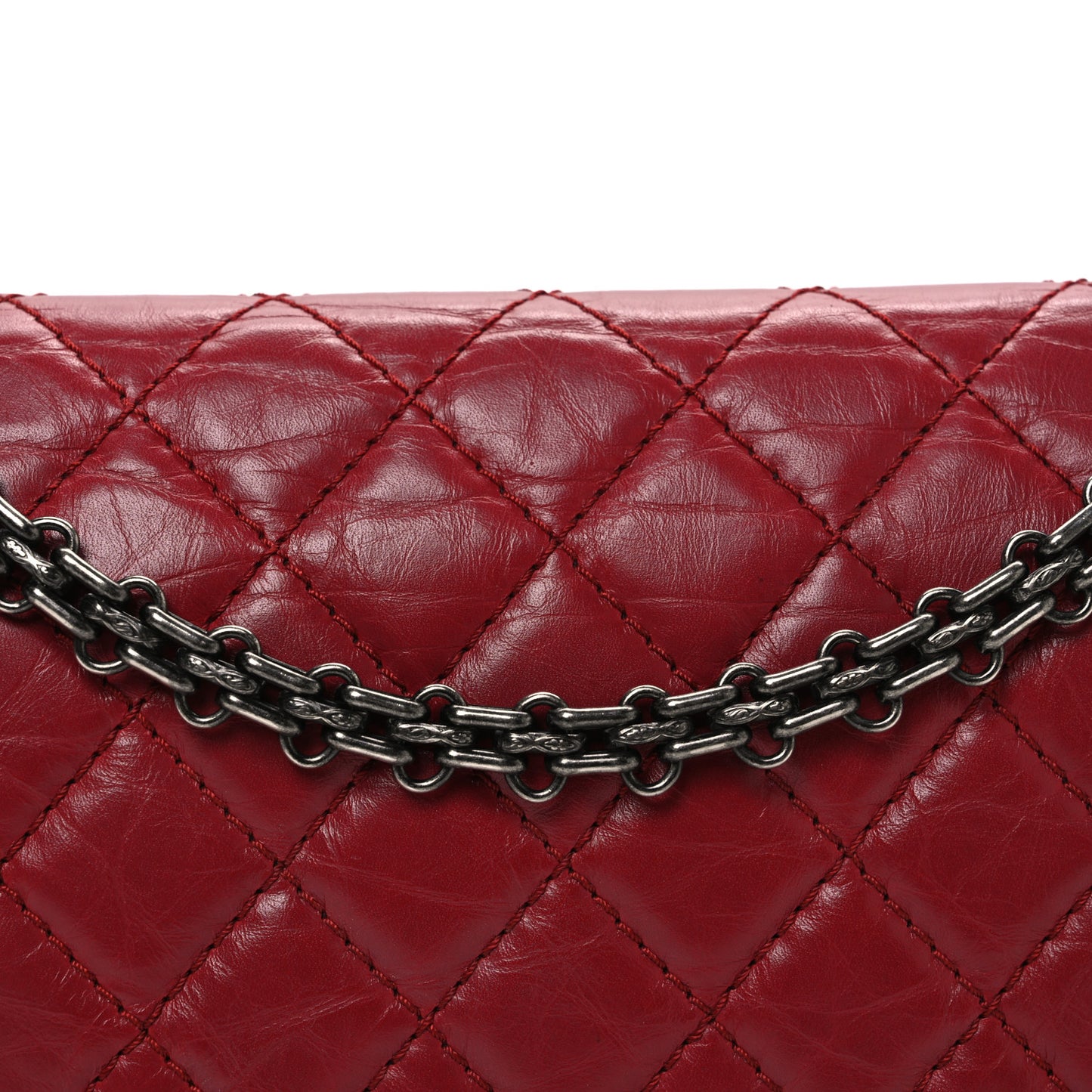 Aged Calfskin Quilted 2.55 Reissue 225 Flap Red