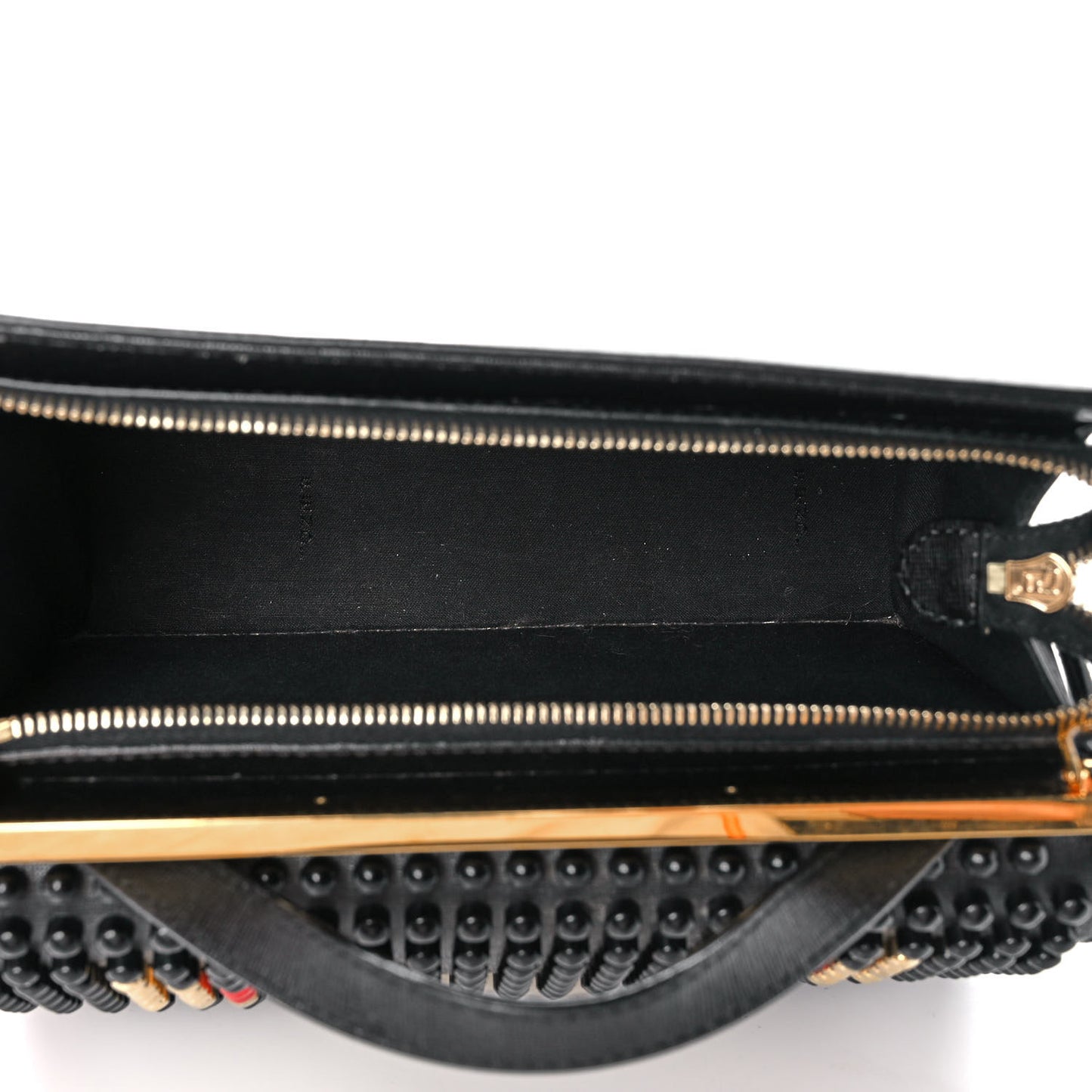 Vitello Elite Studded Monster Mini Demi Jour Shoulder Bag Black