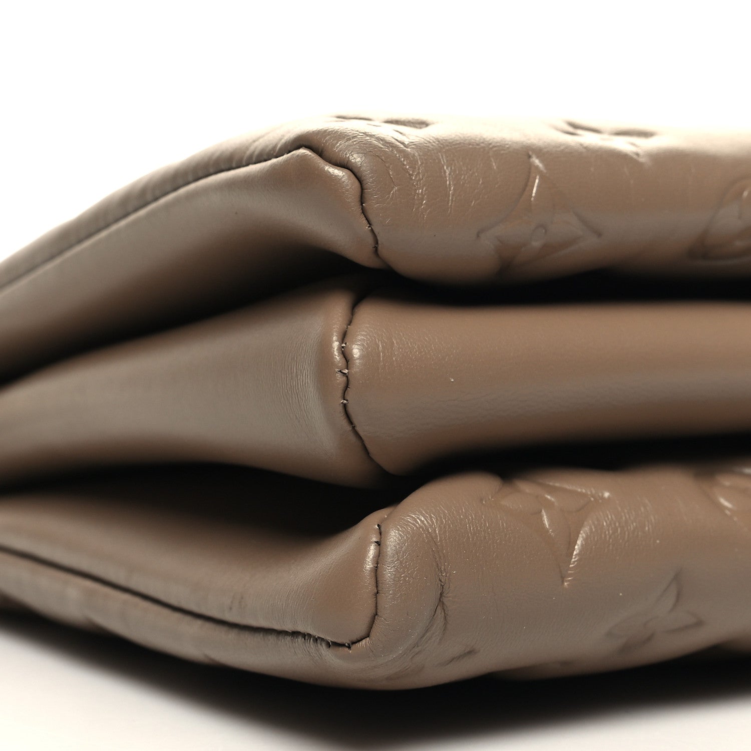 Louis Vuitton Lambskin Embossed Monogram Coussin MM Taupe 10 of 11