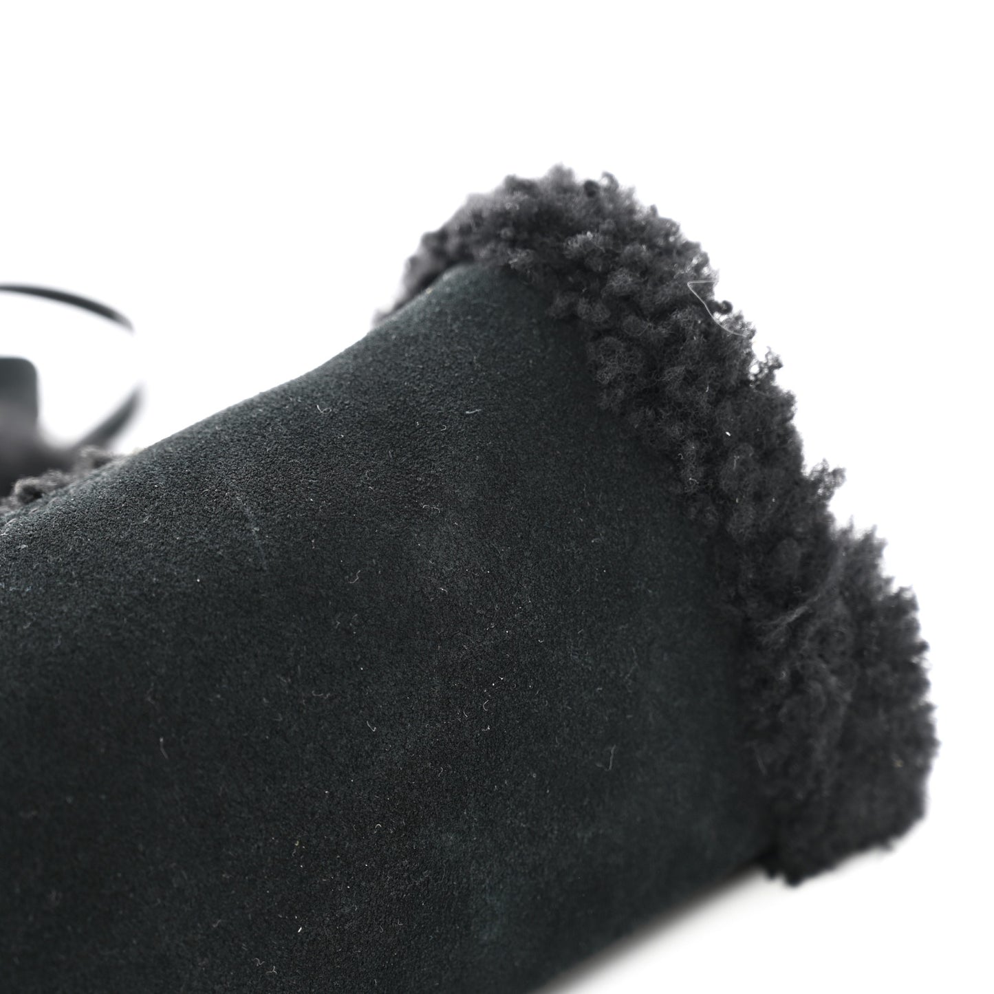 X UGG Suede Shearling Small Shopping Bag Black