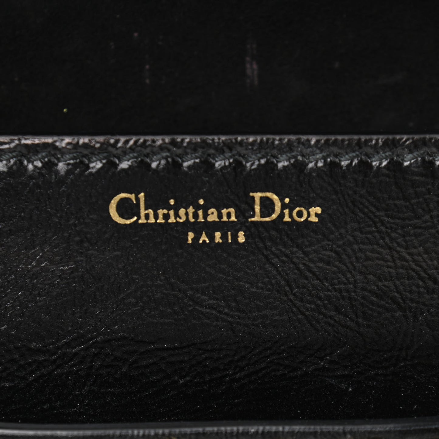 Crinkled Calfskin Mini J'Adior Chain Flap Bag Black