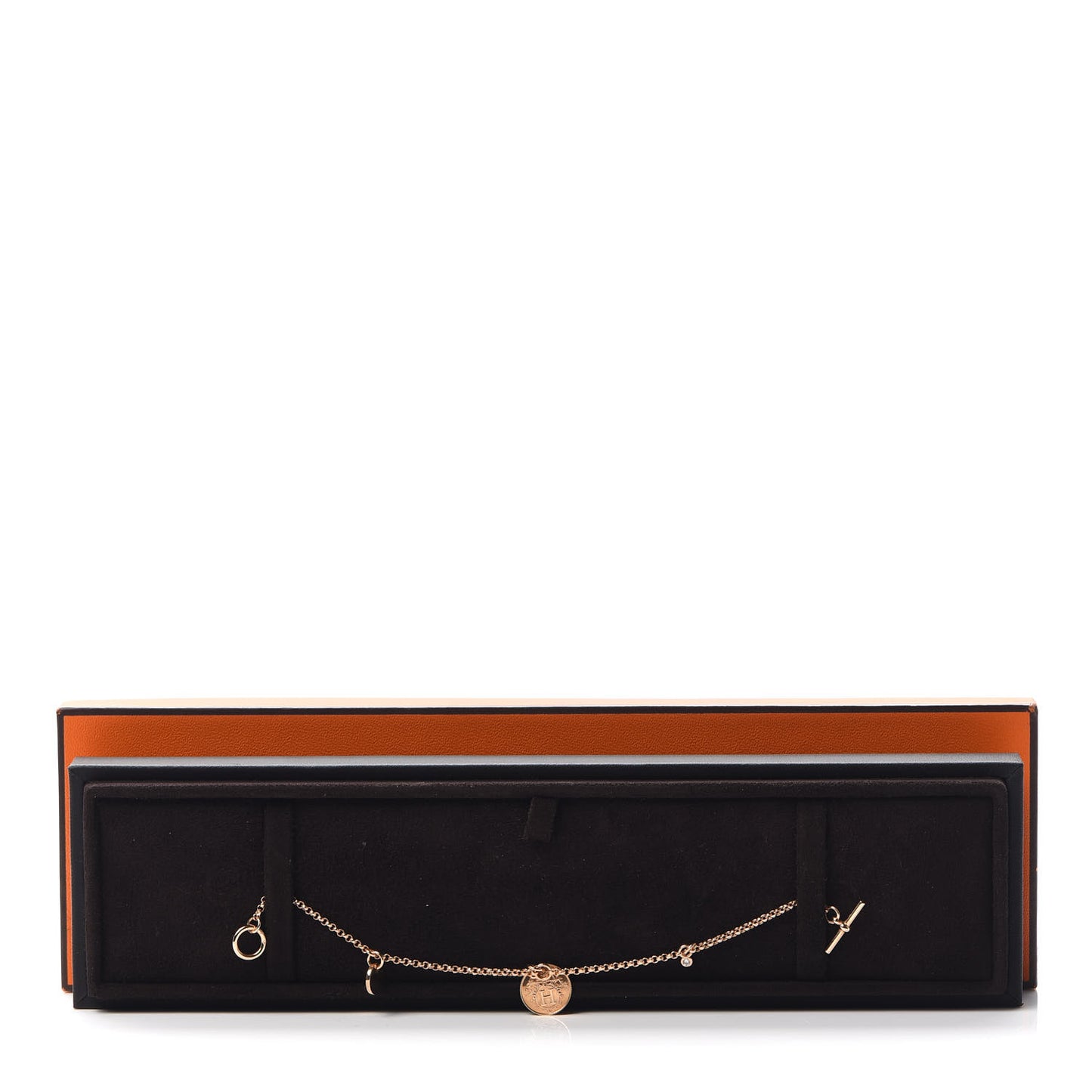 18K Rose Gold Diamond PM Ex-Libris Bracelet SH