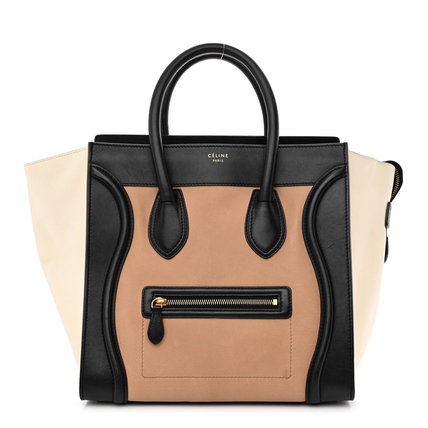Velluto Calfskin Mini Tri-Color Luggage Flesh
