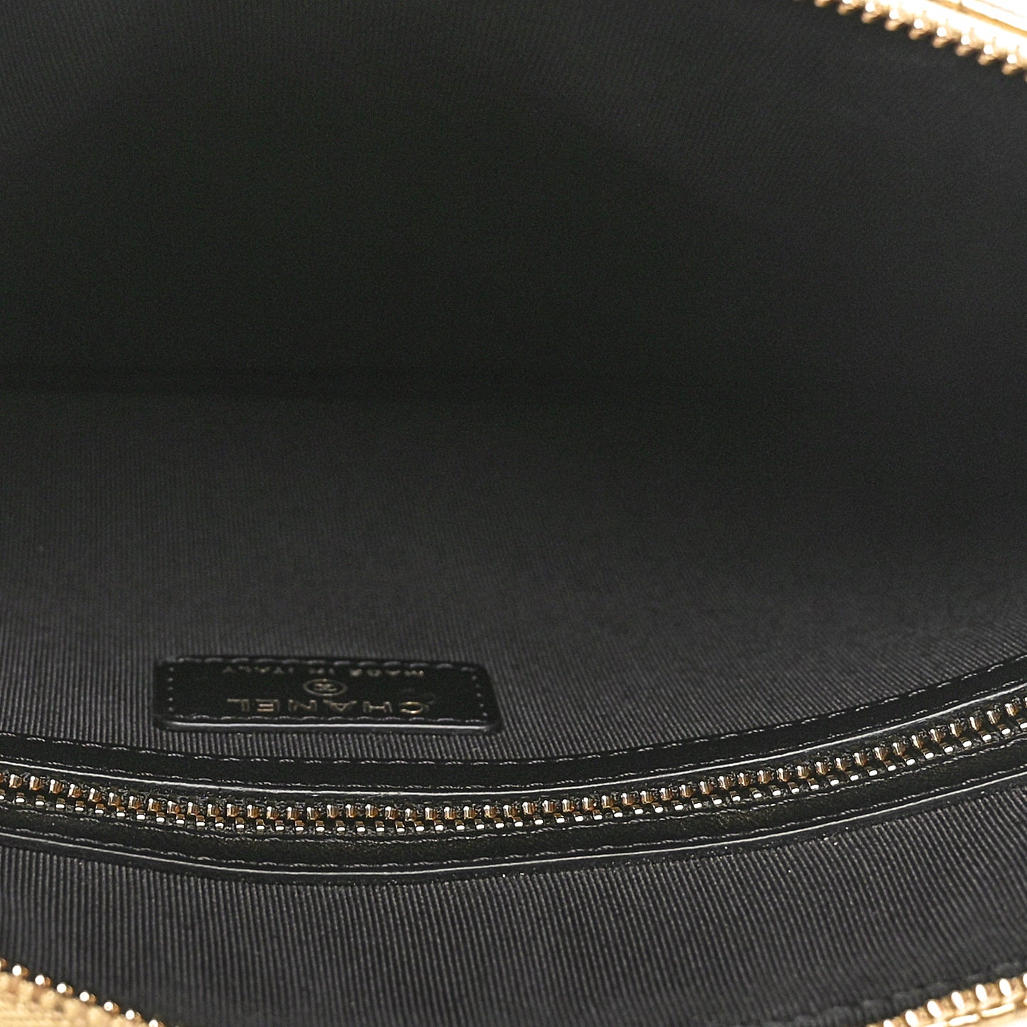 Metallic Crocodile Calfskin Embossed Medium Cocodile Cosmetic Case Gold