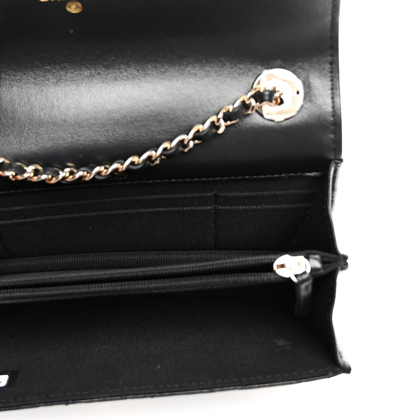 Lambskin Quilted Trendy CC Dual Handle Clutch With Chain Black