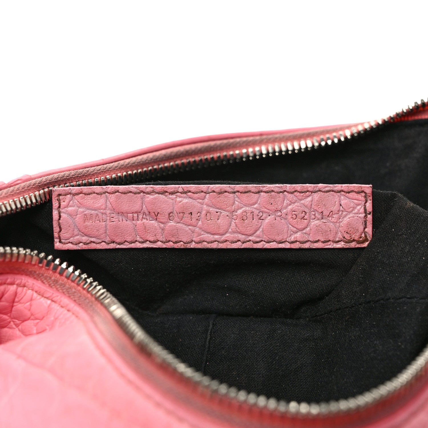 Balenciaga Extra Supple Calfskin Crocodile Embossed Small Le Cagole Shoulder Bag Sweet Pink 7 of 11