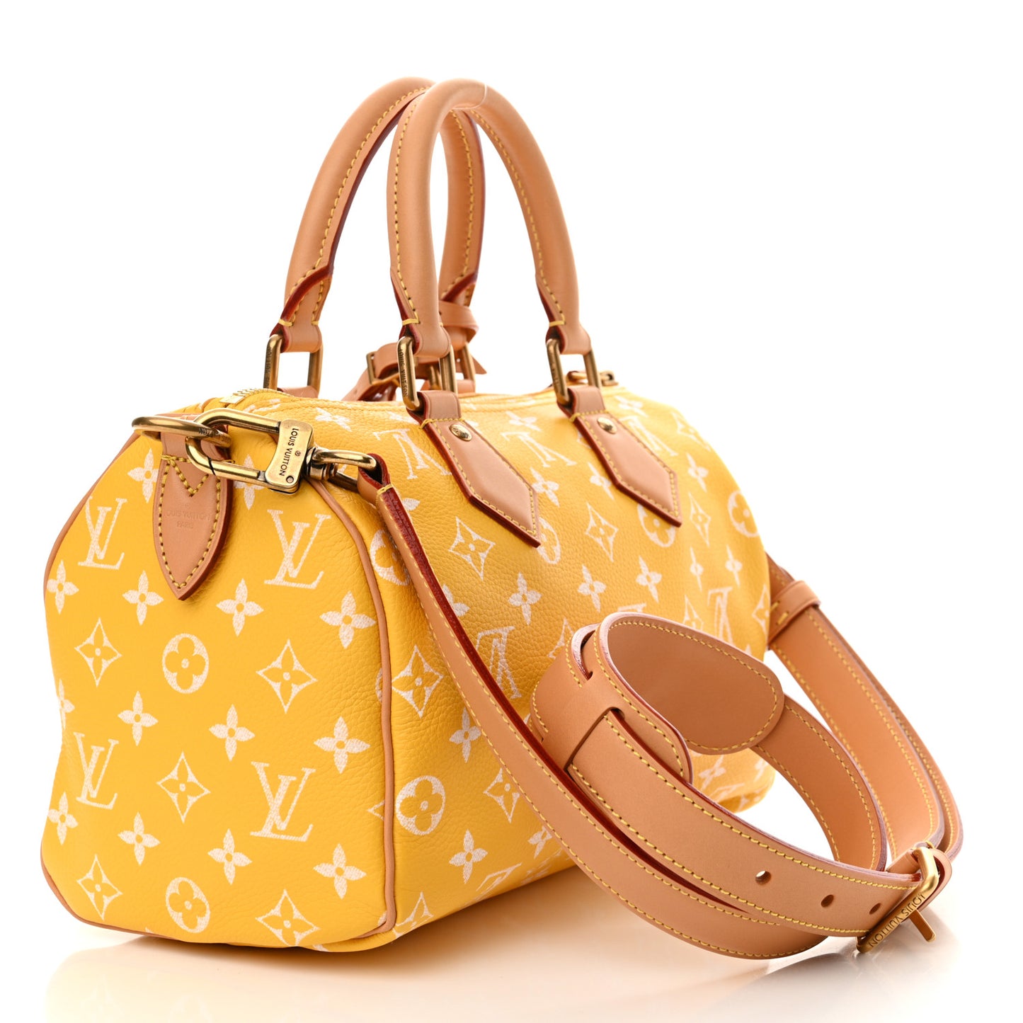 Calfskin Monogram Speedy P9 Bandouliere 25 Jaune Mat