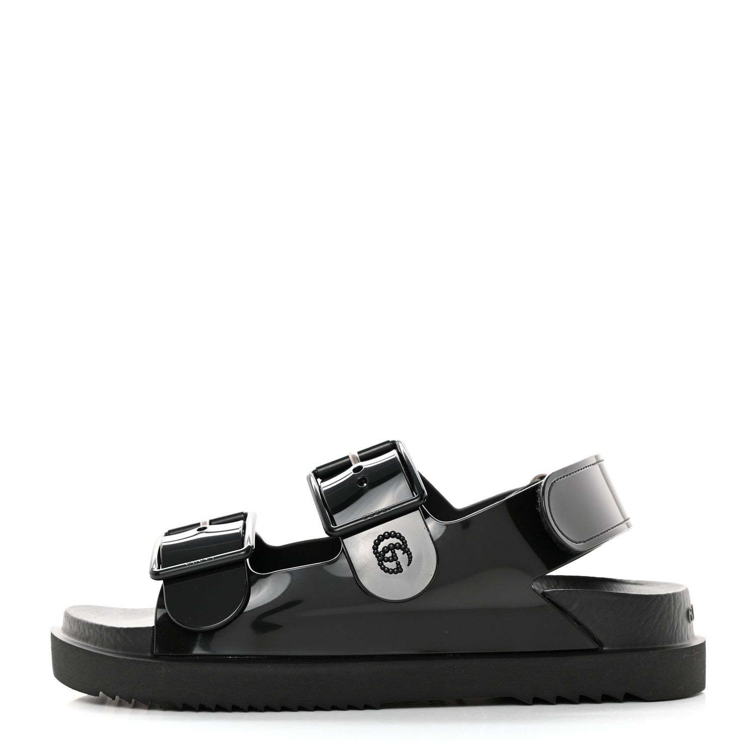 Gucci Rubber Mini Double G Womens Isla Dad Sandals 35 Black 1 of 11
