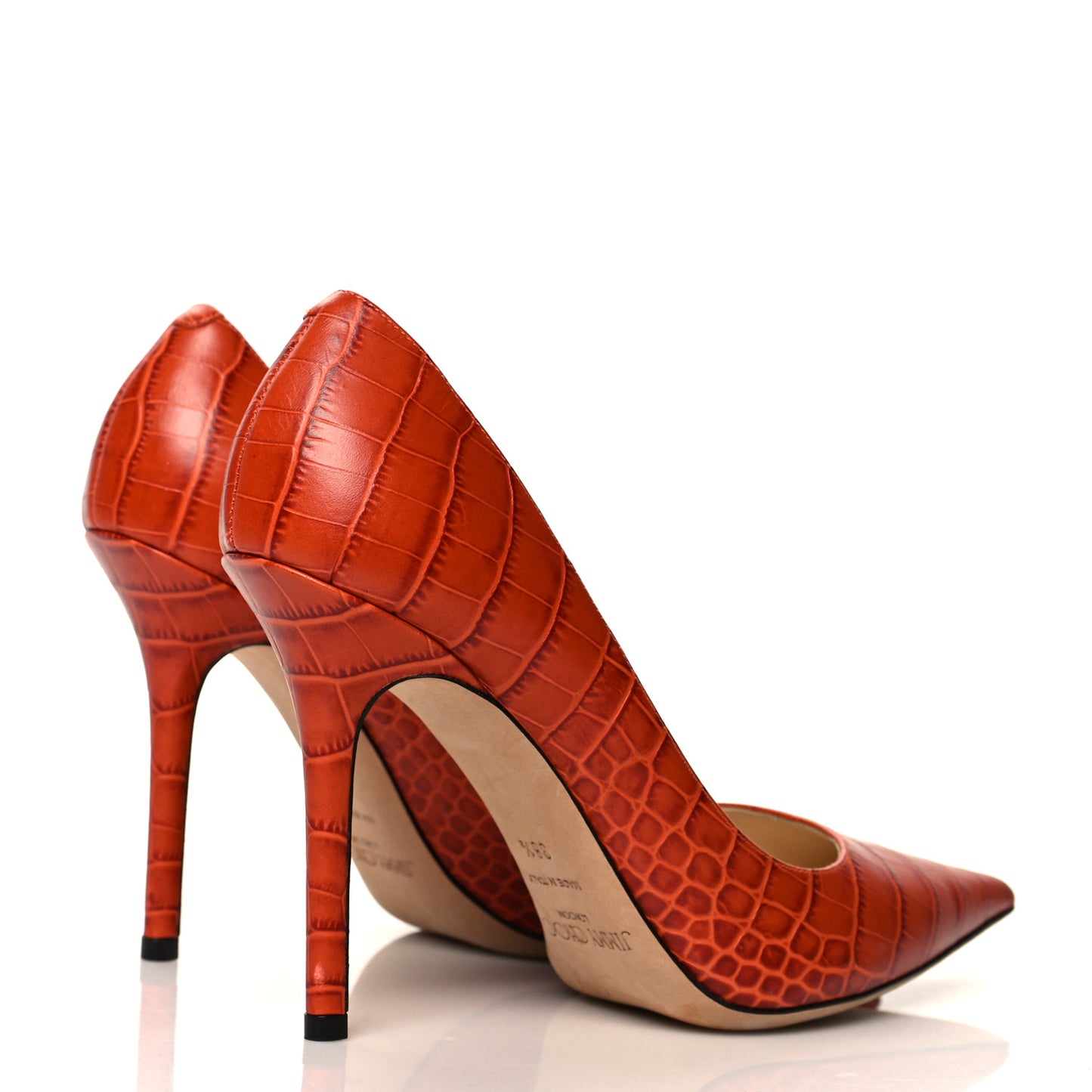 Crocodile Embossed Calfskin Love 100 Pump 38.5 Cuoio