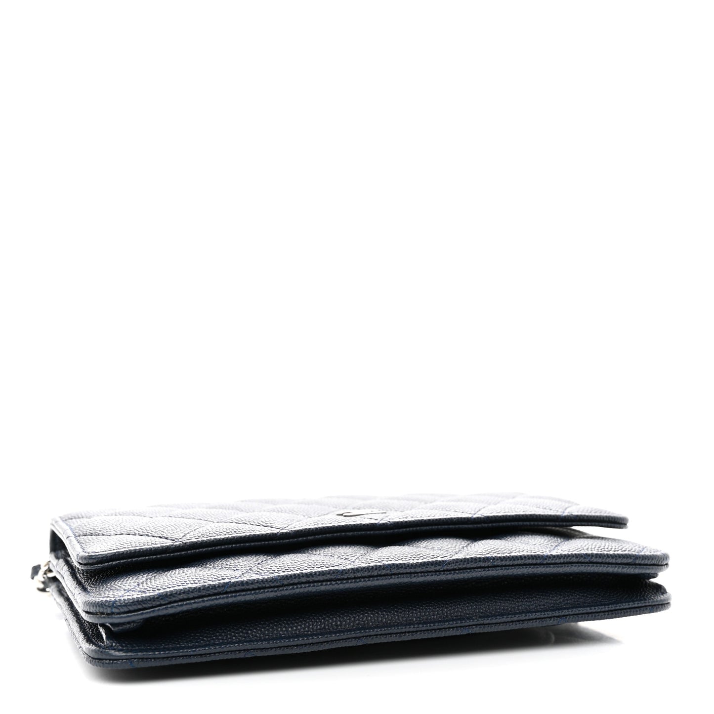 Caviar Quilted Wallet on Chain WOC Navy