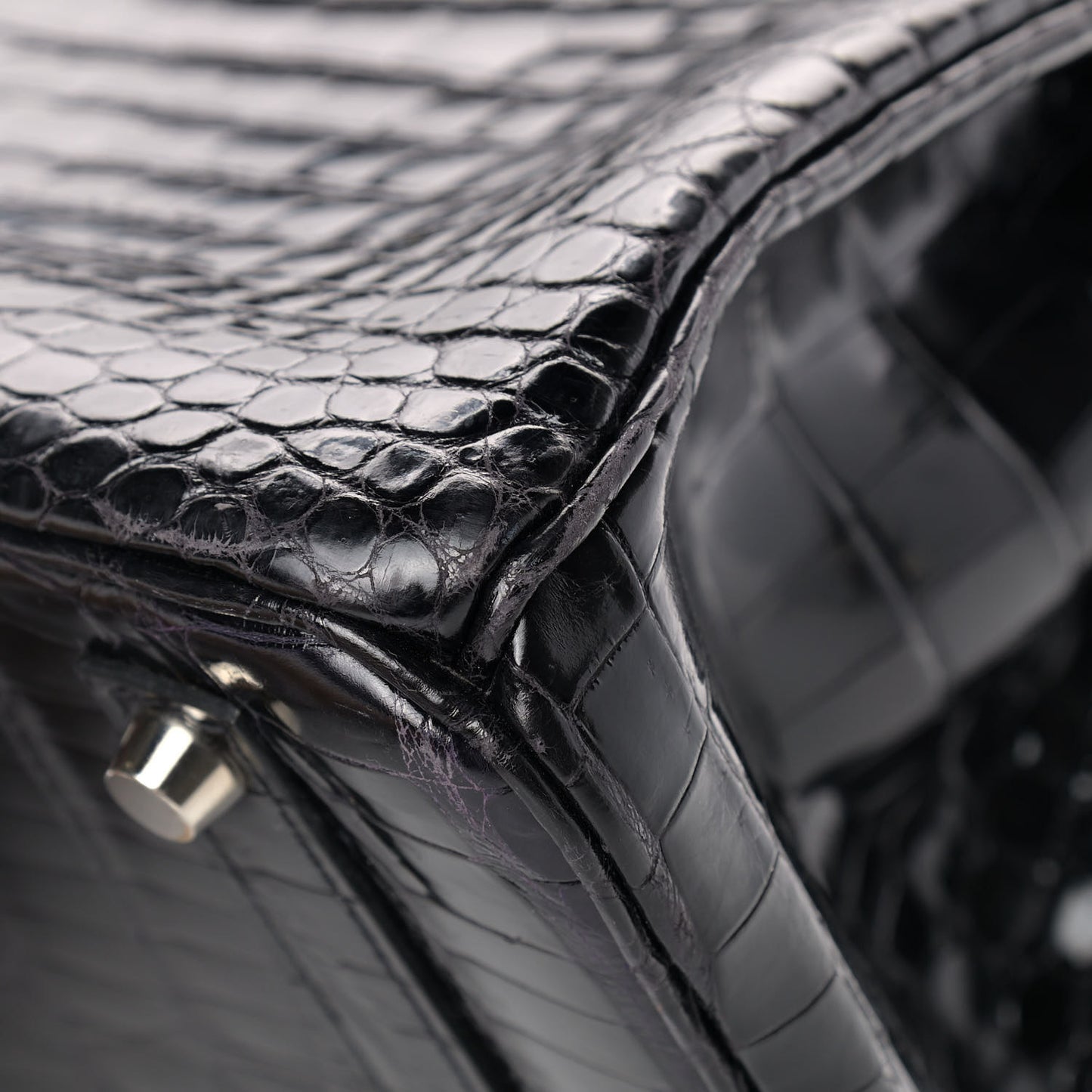 Shiny Porosus Crocodile Birkin 35 Black