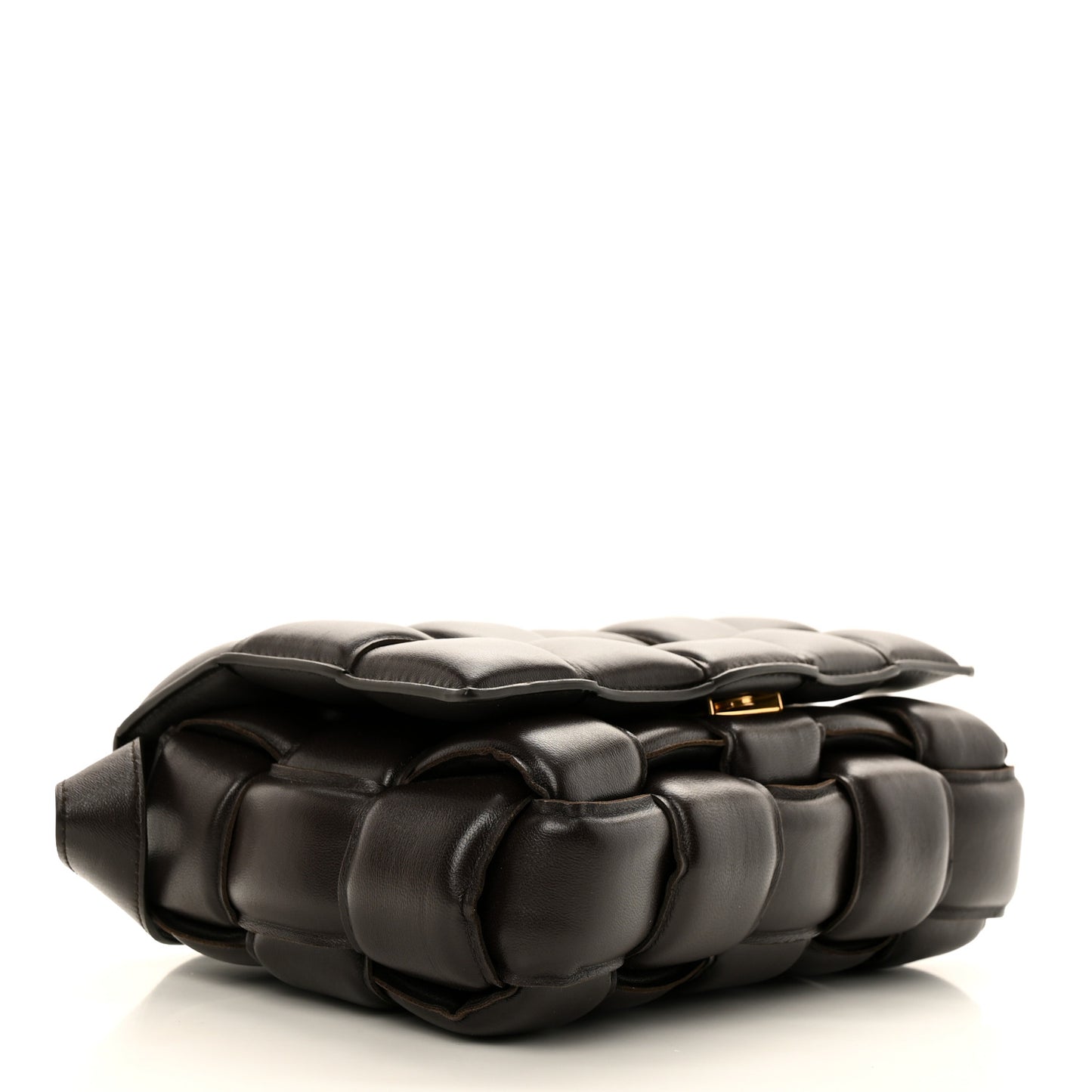 Nappa Maxi Intreccio Padded Cassette Crossbody Bag Fondente