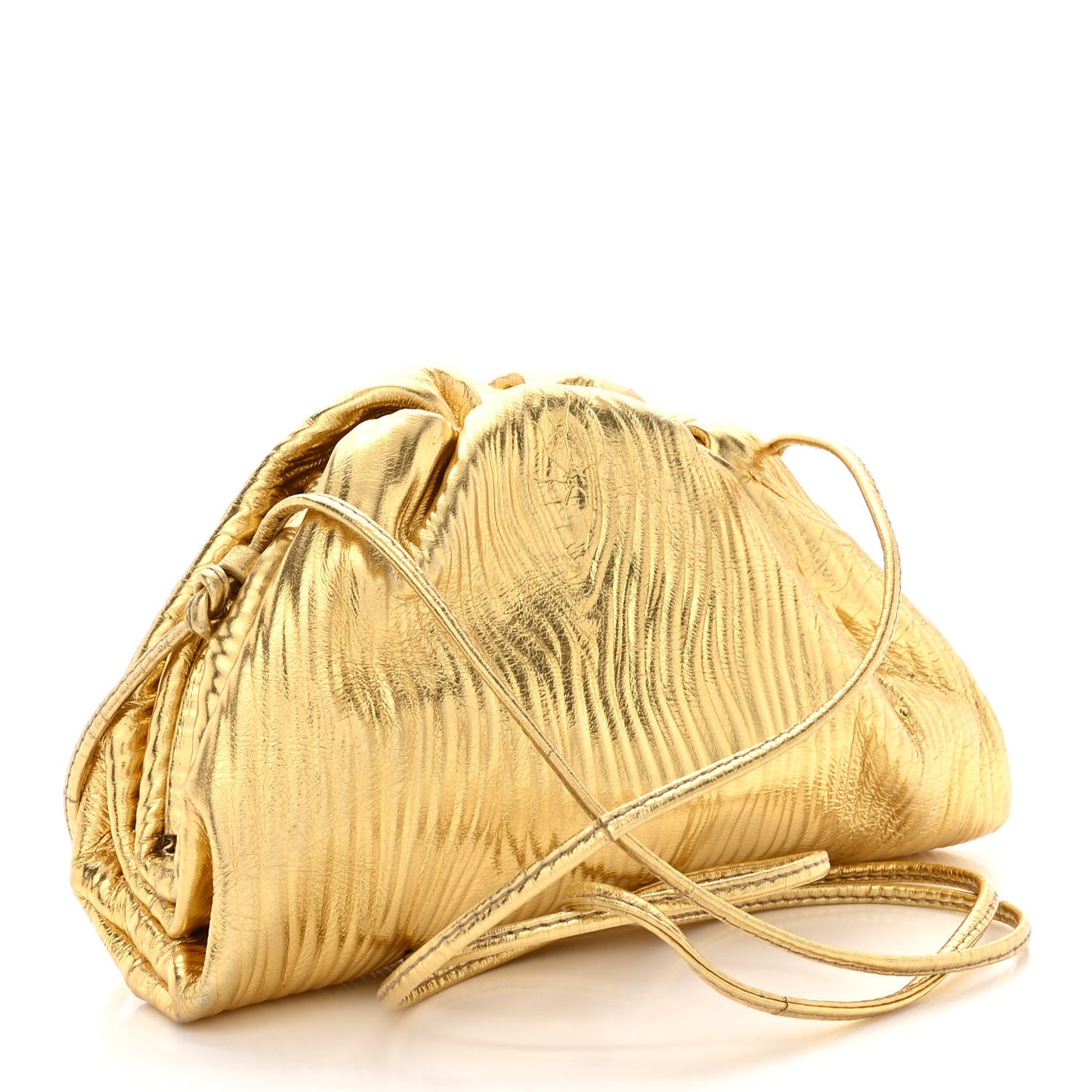 Metallic Bark Calfskin The Mini Pouch Gold