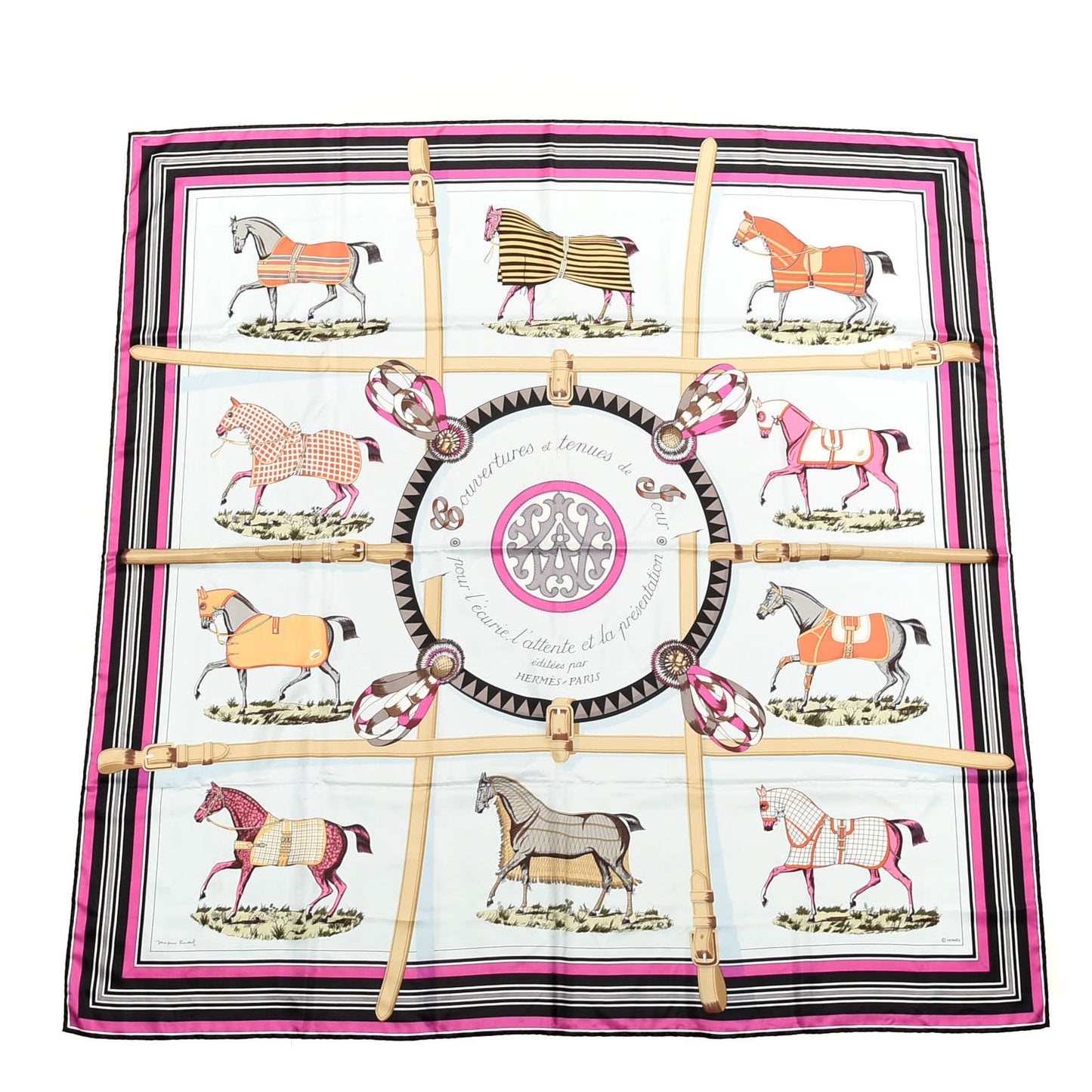 Silk Couvertures Et Tenues de Jour Scarf 140 Gris Perle Fuchsia Black