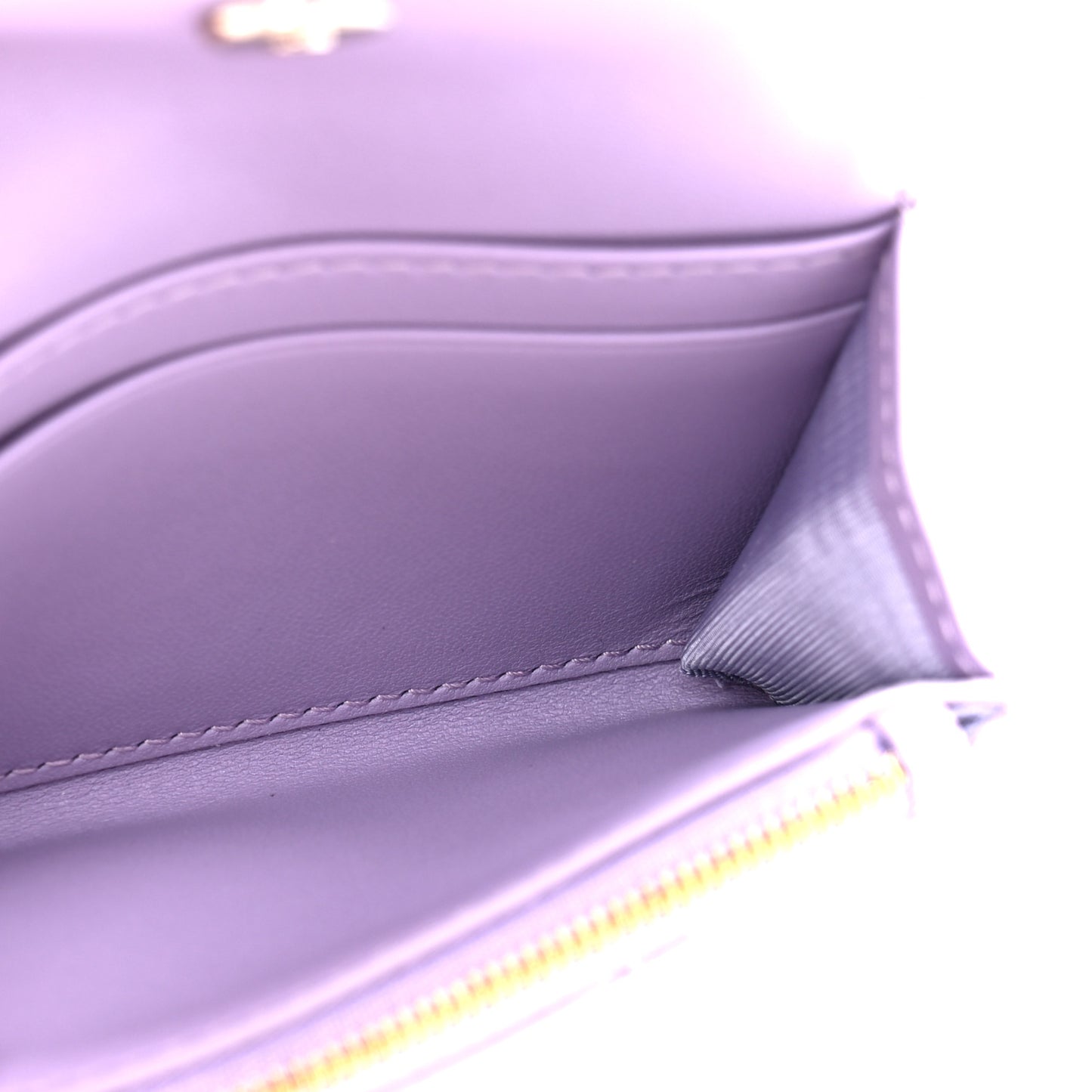 Lambskin Cannage Miss Dior Glycine Wallet Purple
