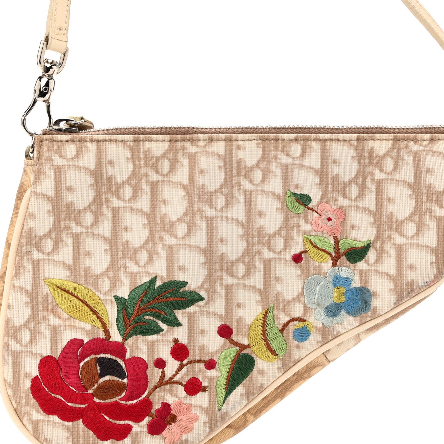 Monogram Vintage Flowers Mini Saddle Bag Beige