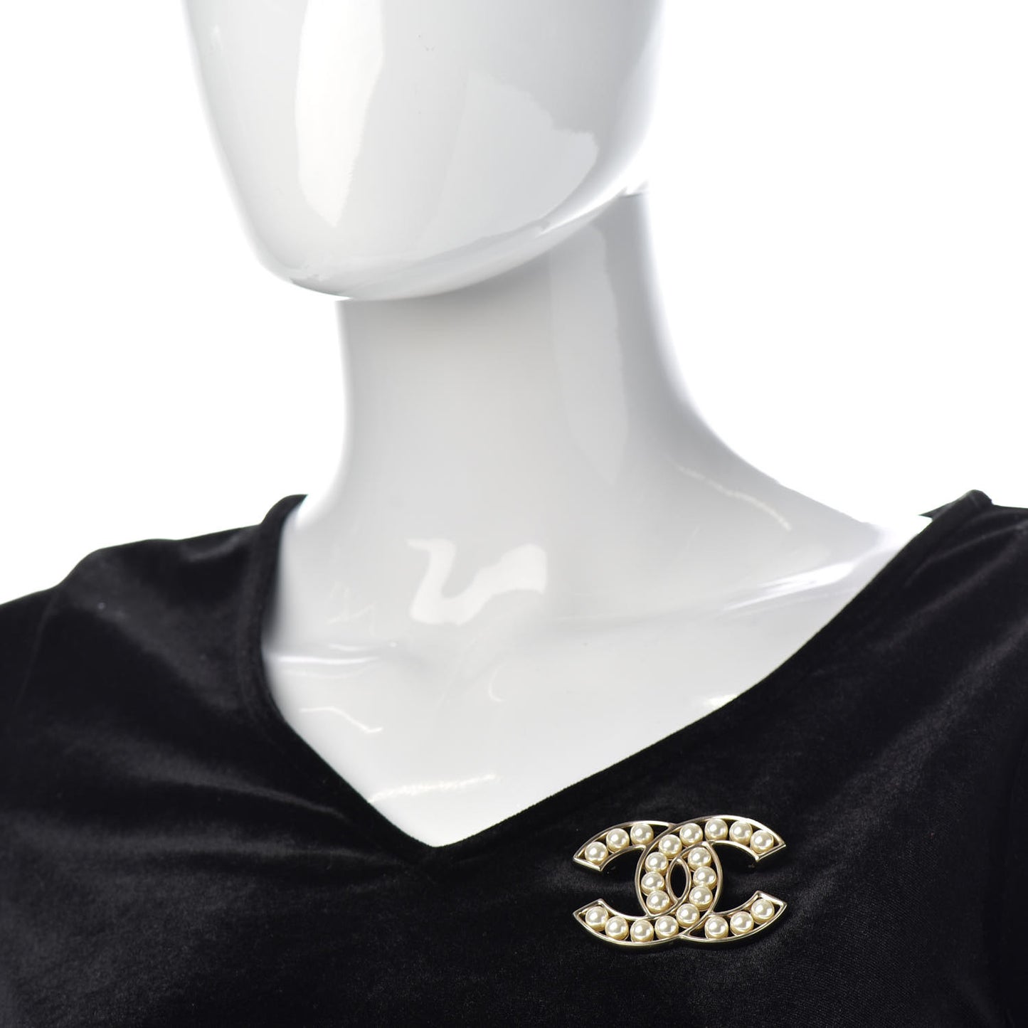 Pearl CC Brooch Light Gold