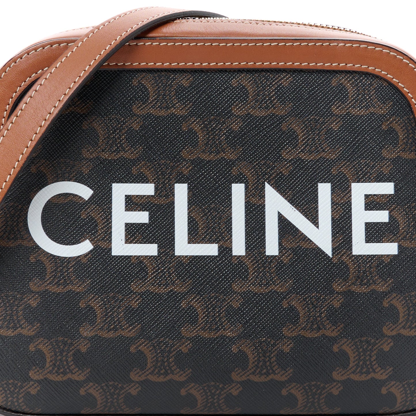 Triomphe Canvas Small Camera Bag Tan