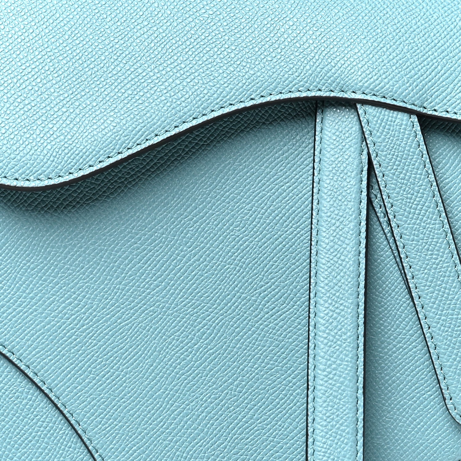 Christian Dior Grained Calfskin Saddle Bag Azure Blue 8 of 10