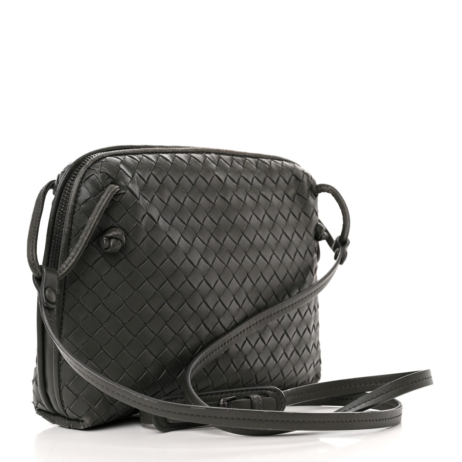 Bottega Veneta Nappa Intrecciato Nodini Crossbody Messenger New Light Grey 3 of 16