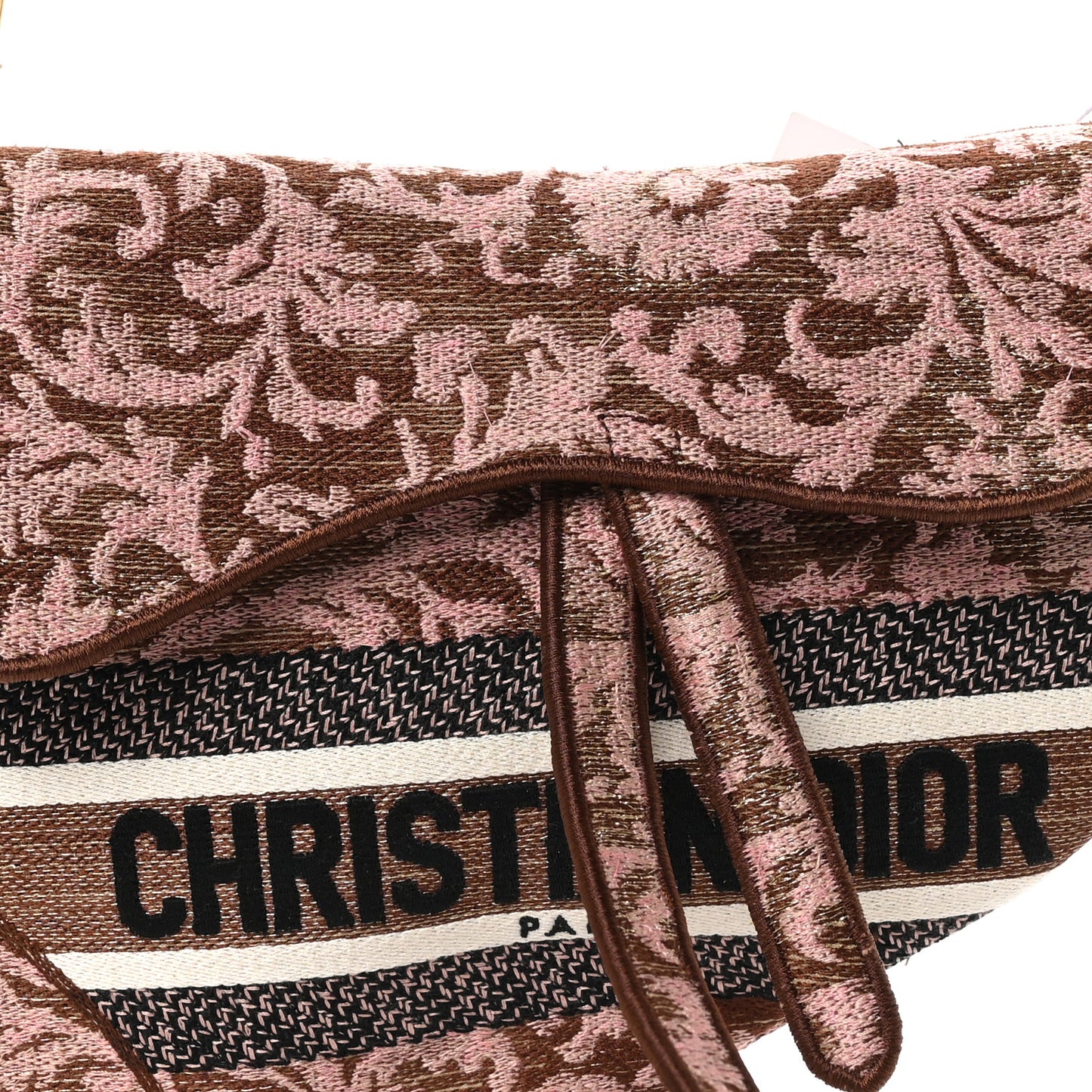 Canvas Embroidered Dioriviera Saddle Bag Metal Rose