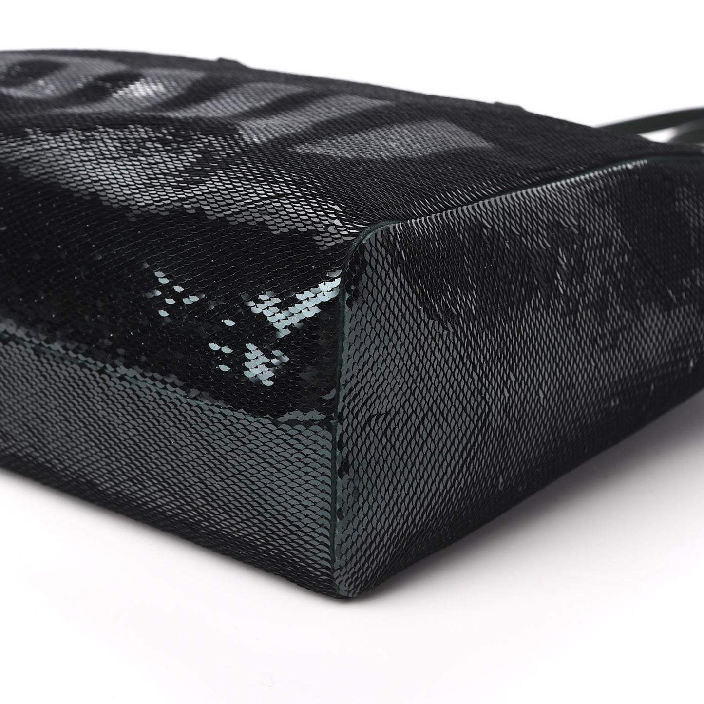 Paillettes Sequin Logo Tote Smeraldo Argent