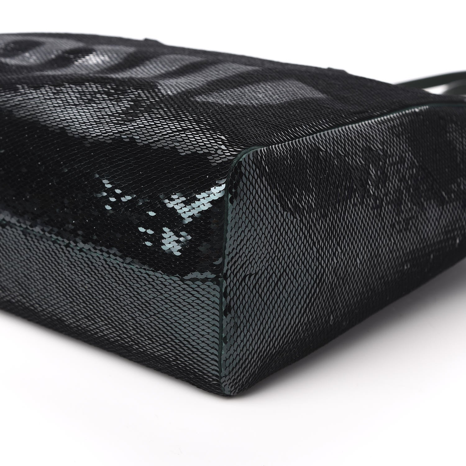 Miu Miu Paillettes Sequin Logo Tote Smeraldo Argent 8 of 9