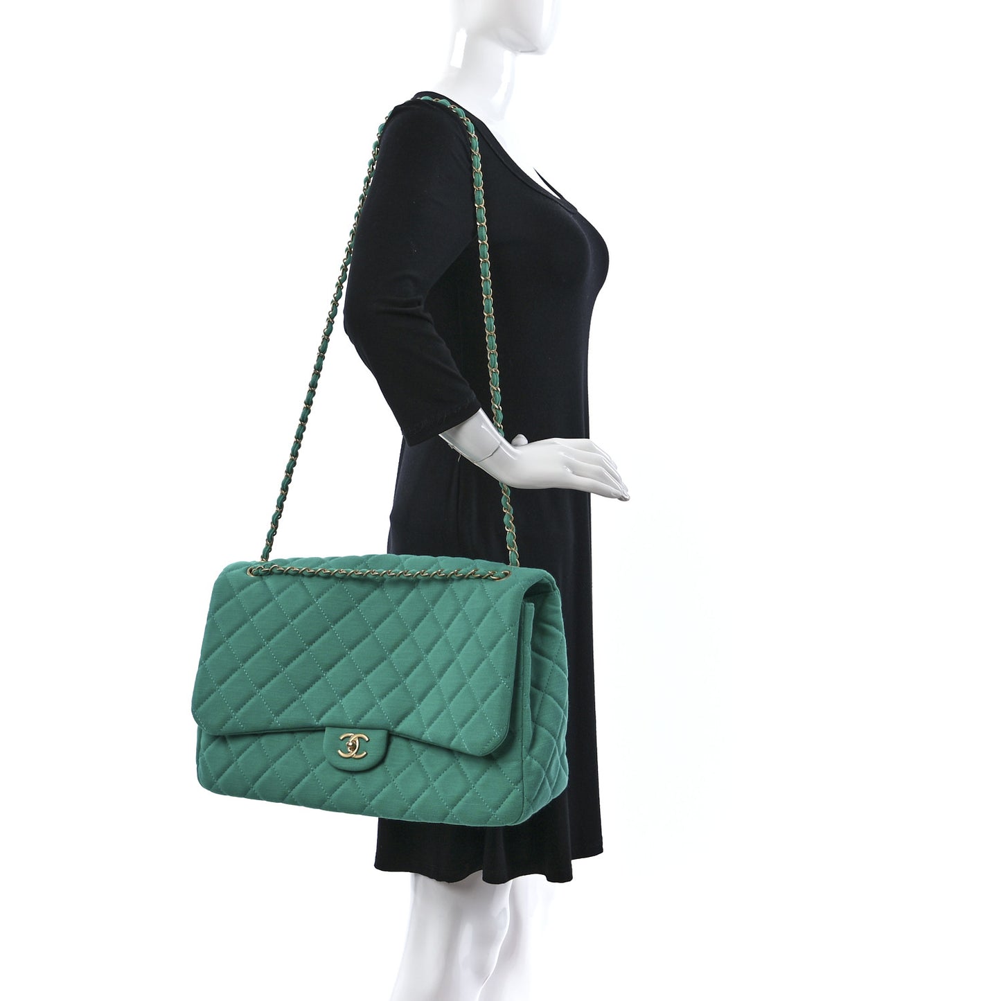 Jersey Quilted XL Jumbo Flap Green
